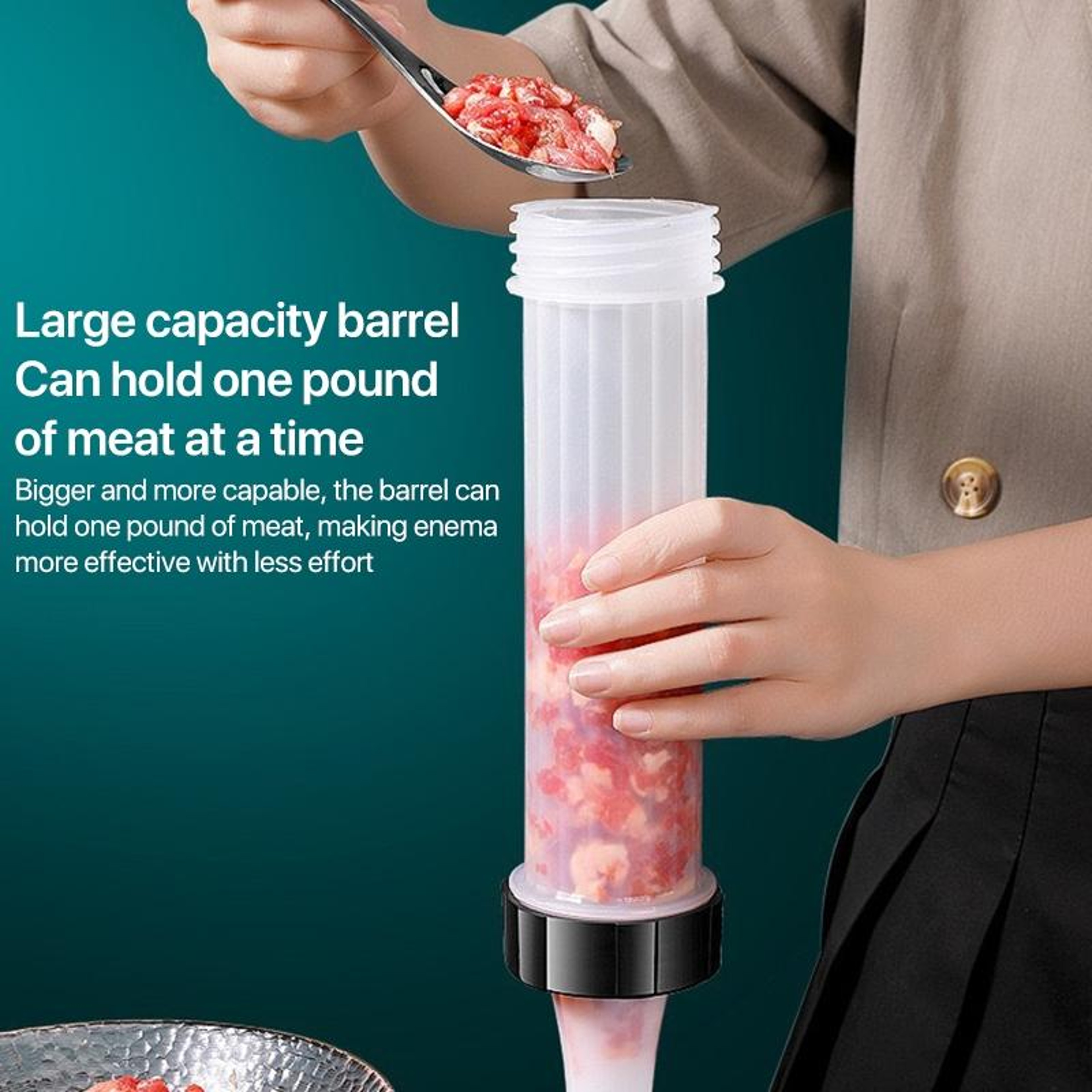 Manual Sausage Stuffer with 3 Filling Tube Sizes for Home Use – view 5