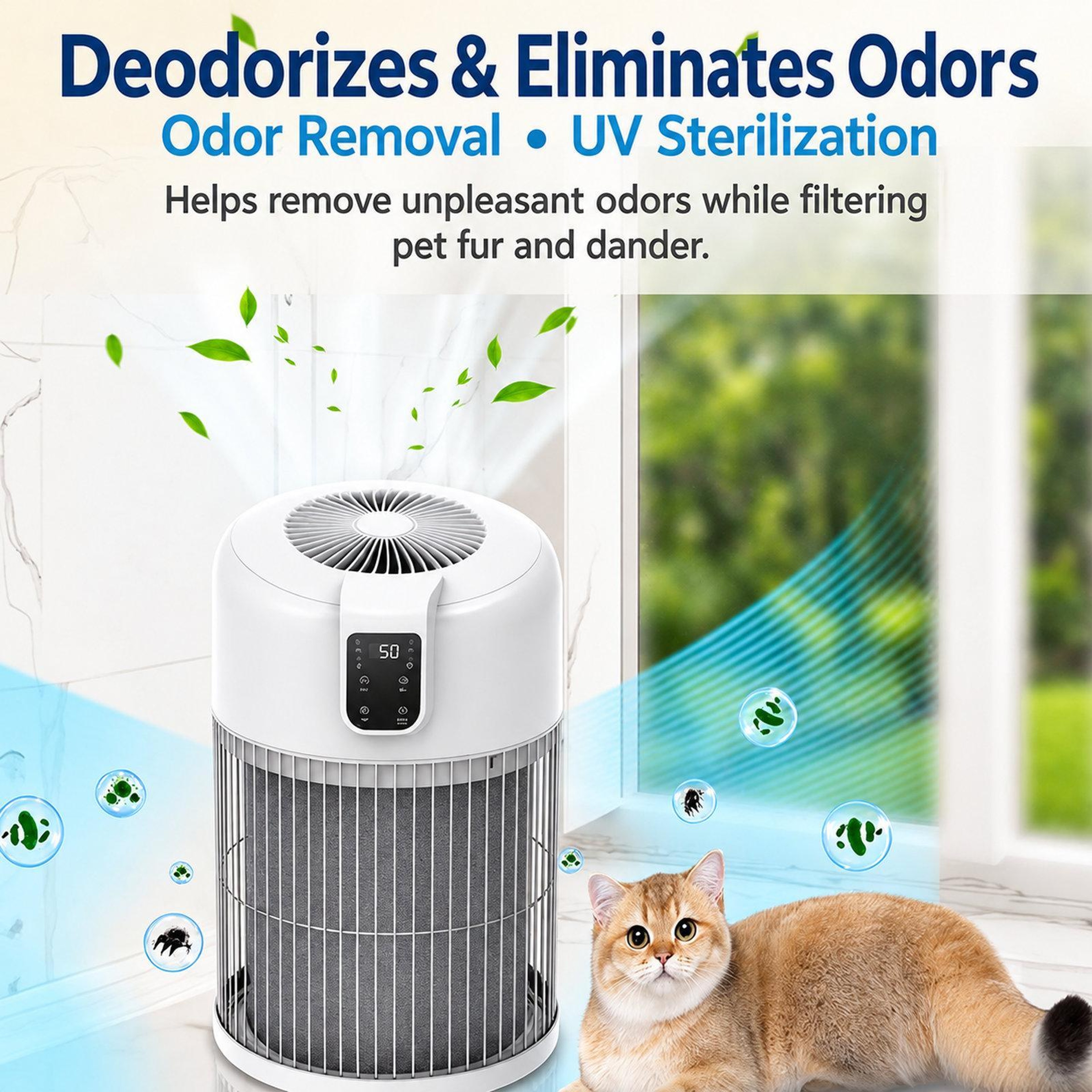 Pet Air Purifier With Negative Ion Technology For Floating Hair And Odor Removal 2