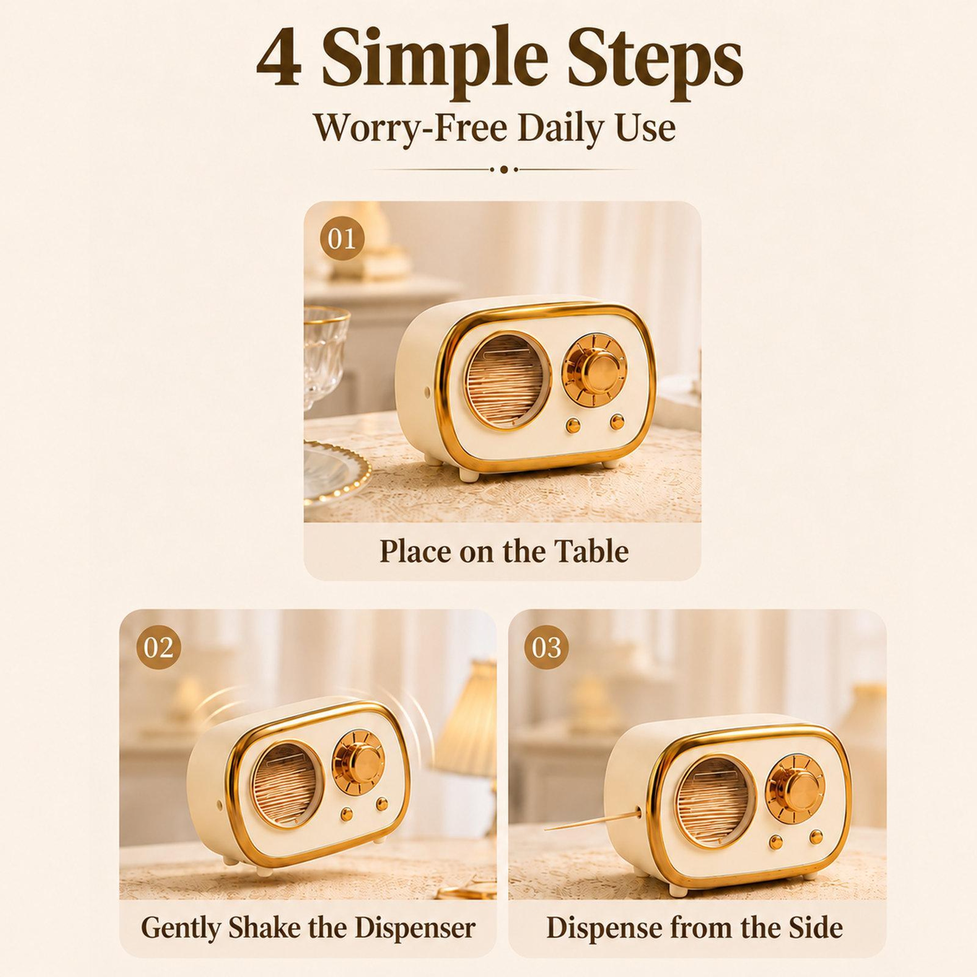 Vintage RadioShaped Toothpick Holder With Dustproof Storage 4