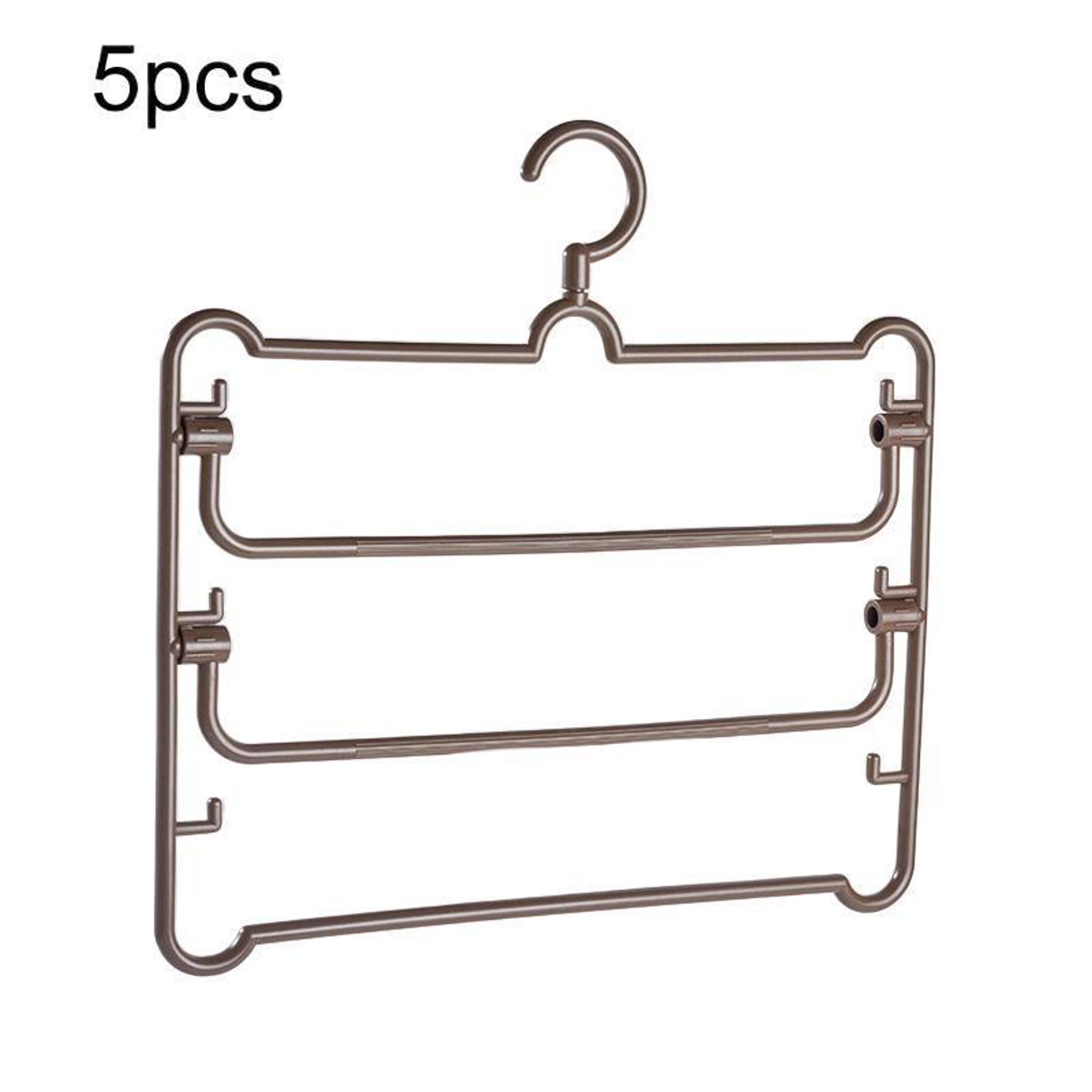 5pcs MultiLayer Pants Hanger Set For SpaceSaving Closet Organization 0