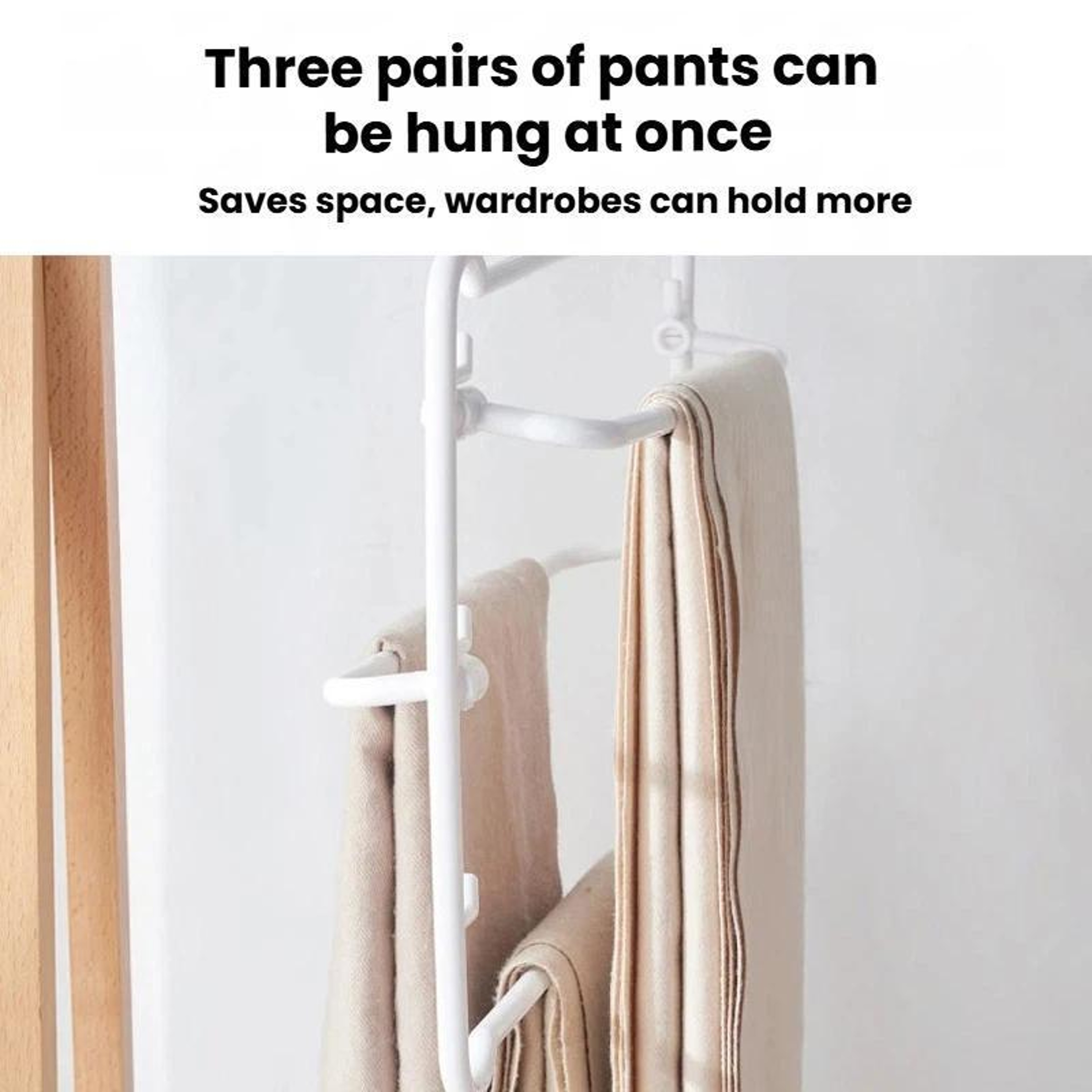 5pcs MultiLayer Pants Hanger Set For SpaceSaving Closet Organization 3