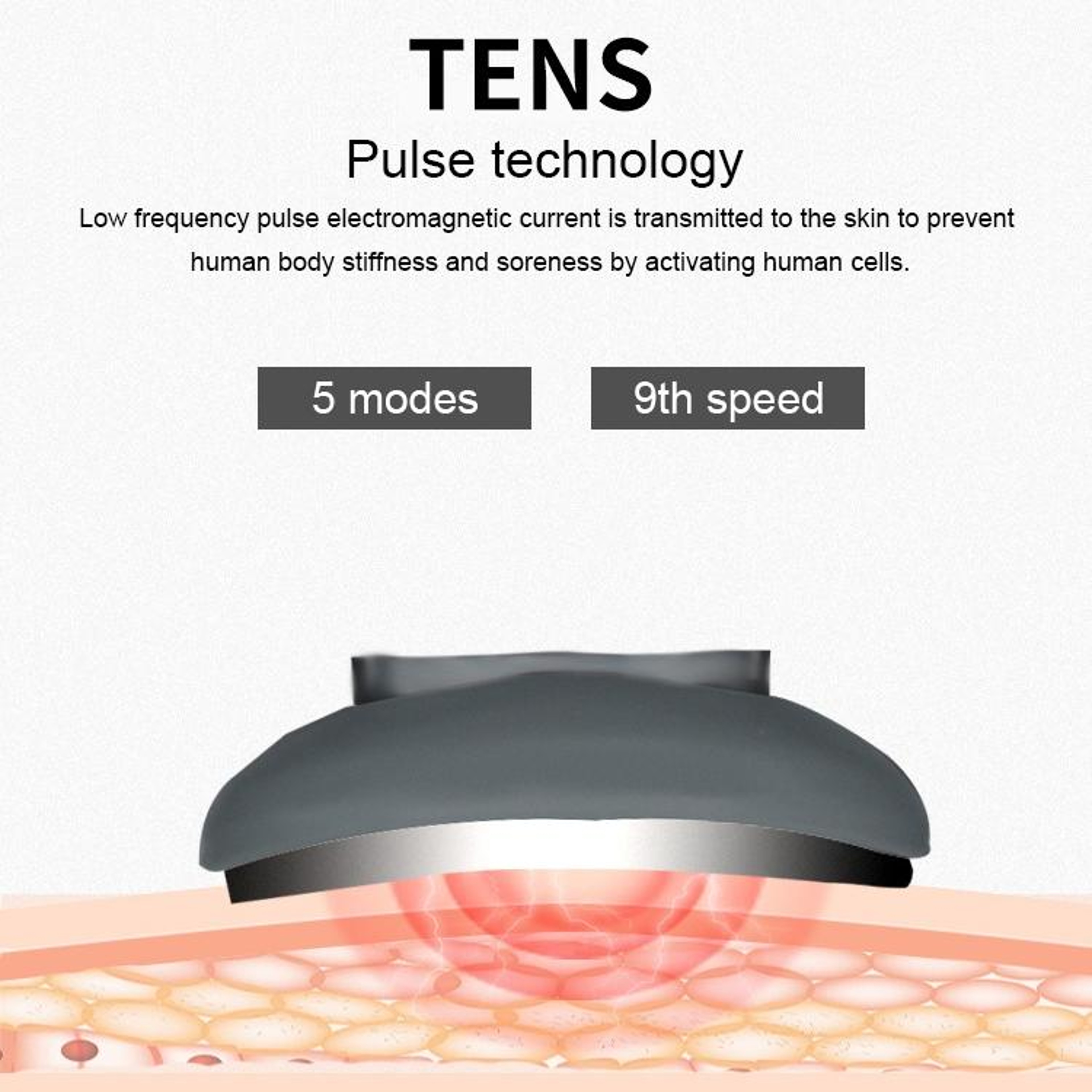Rechargeable Electric Pulse Neck Massager With 5 Massage Modes And 9 Intensity Levels 2