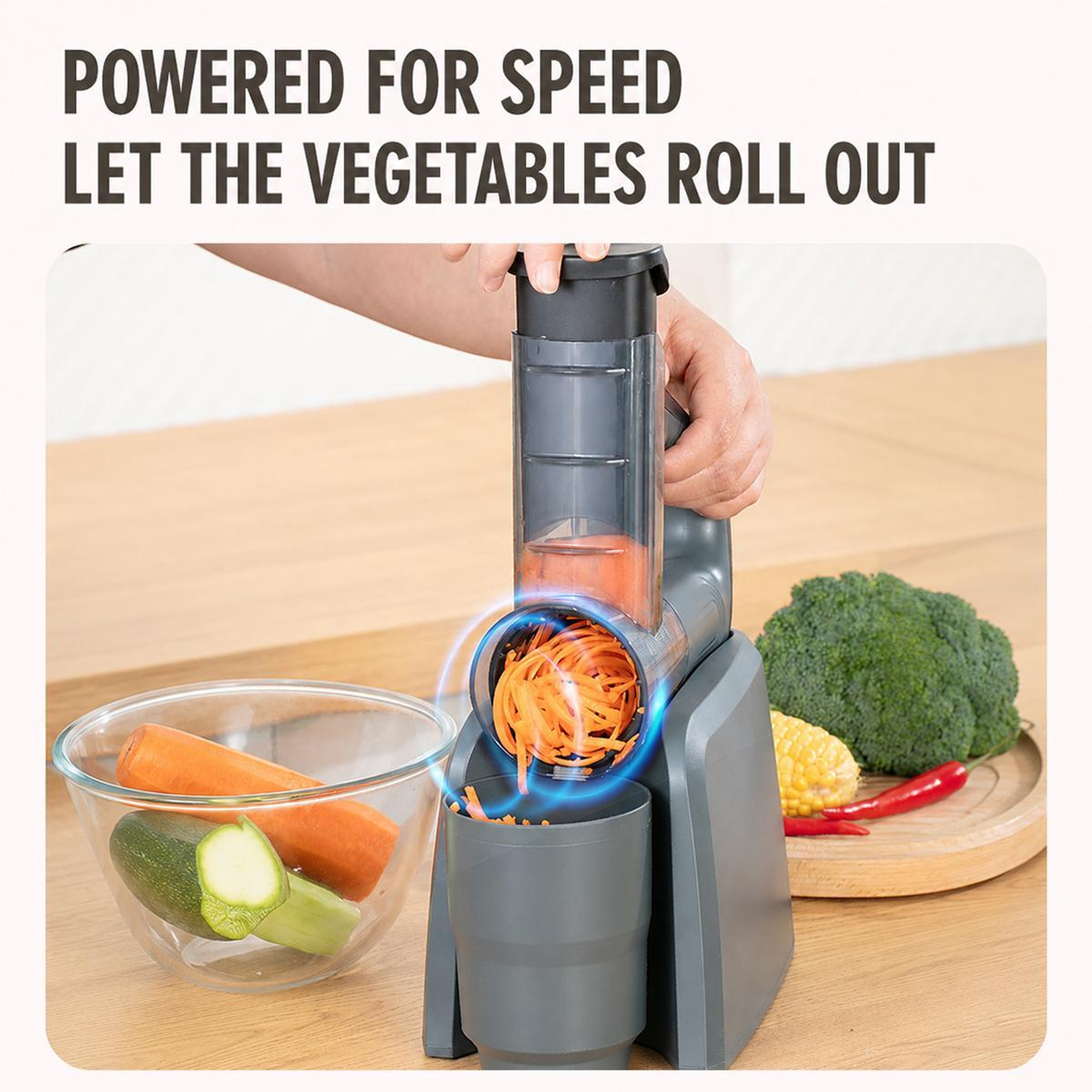 Electric Vegetable Slicer and Fruit Cutter with 5 Interchangeable Blades – view 13