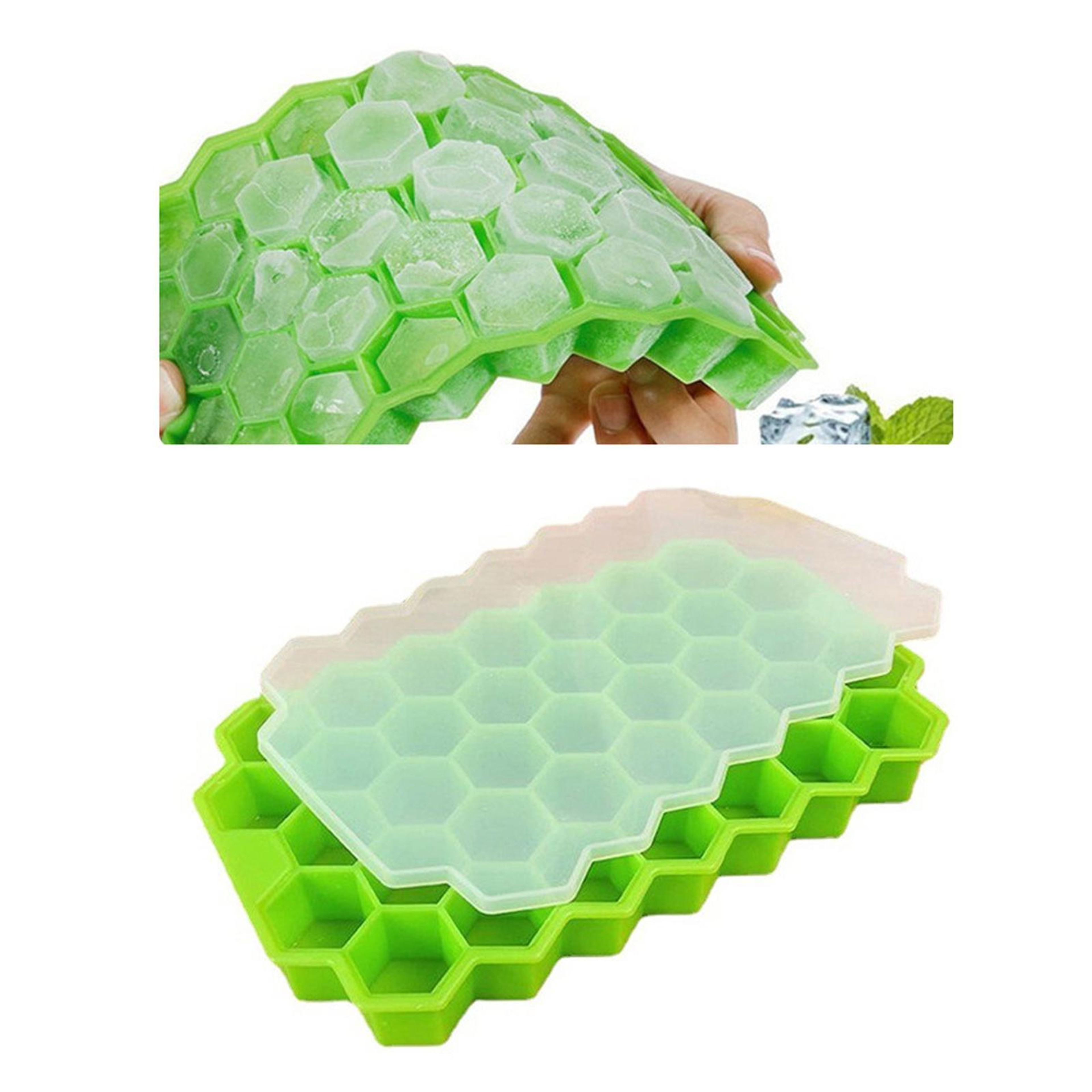 Honeycomb Silicone Ice Cube Tray With Lid, Flexible Reusable Ice Mold – view 6