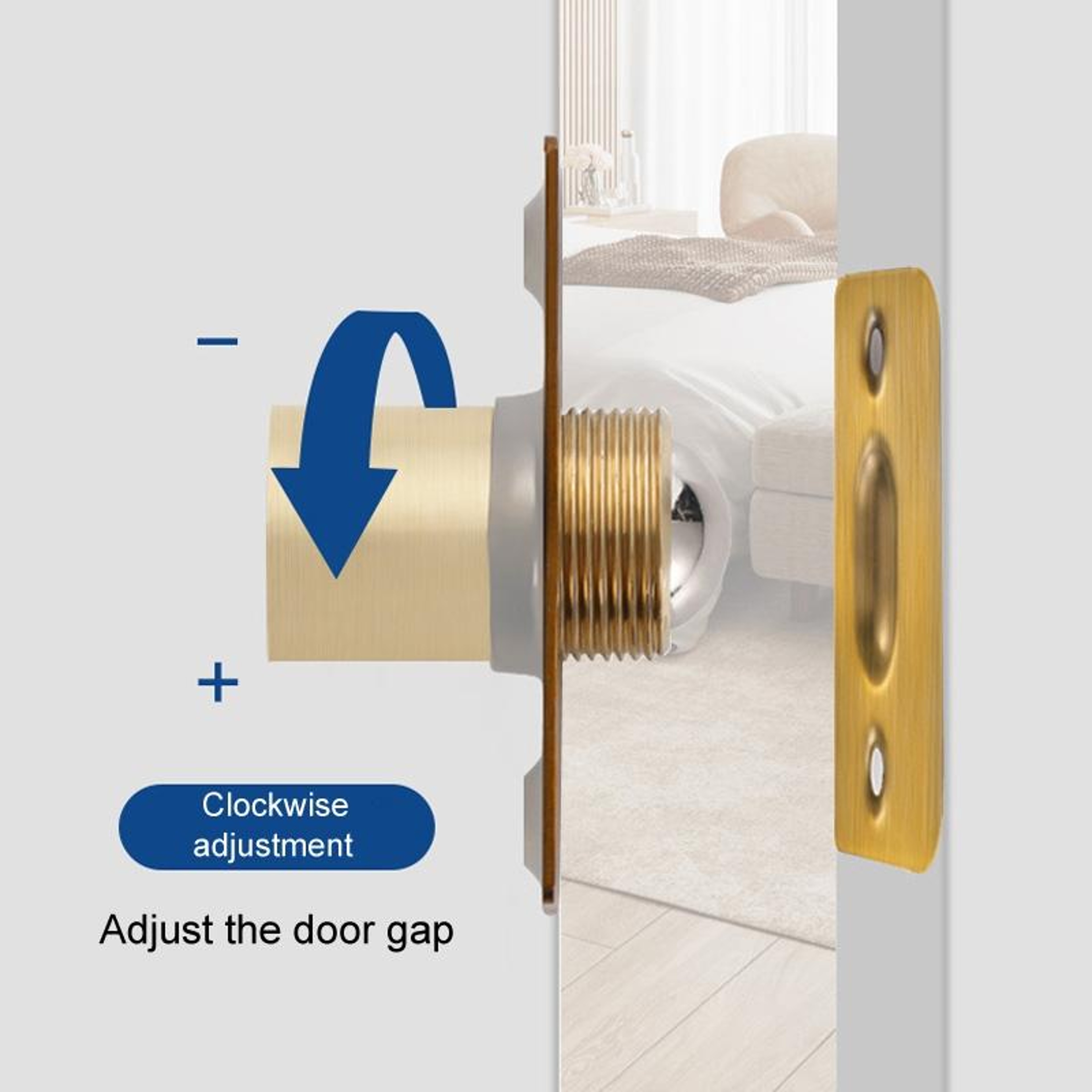 Adjustable Stainless Steel And Copper Door Ball Catch Latch 7