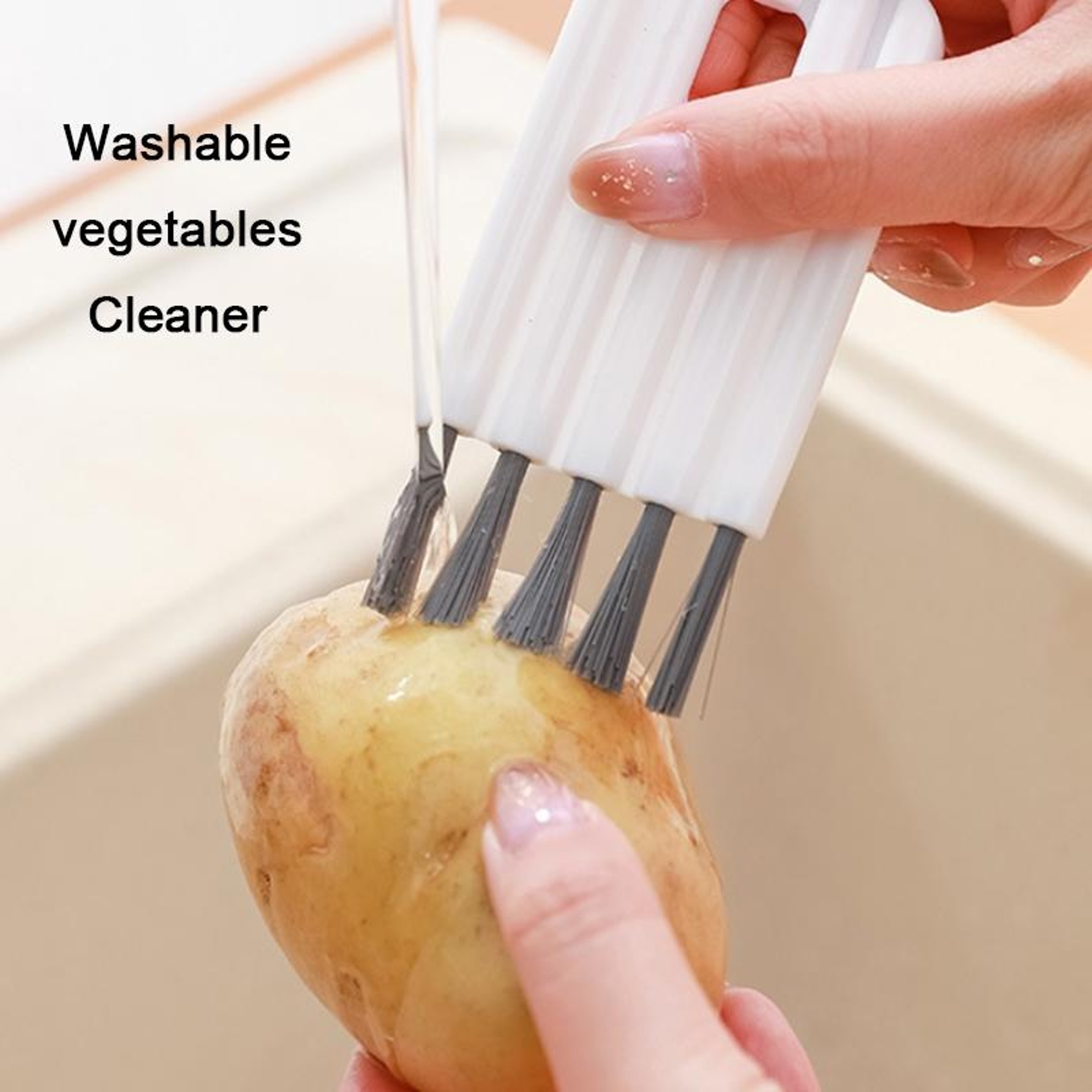 Flexible Groove Cleaning Brush With Nylon Bristles For Crevices And Vegetables 4