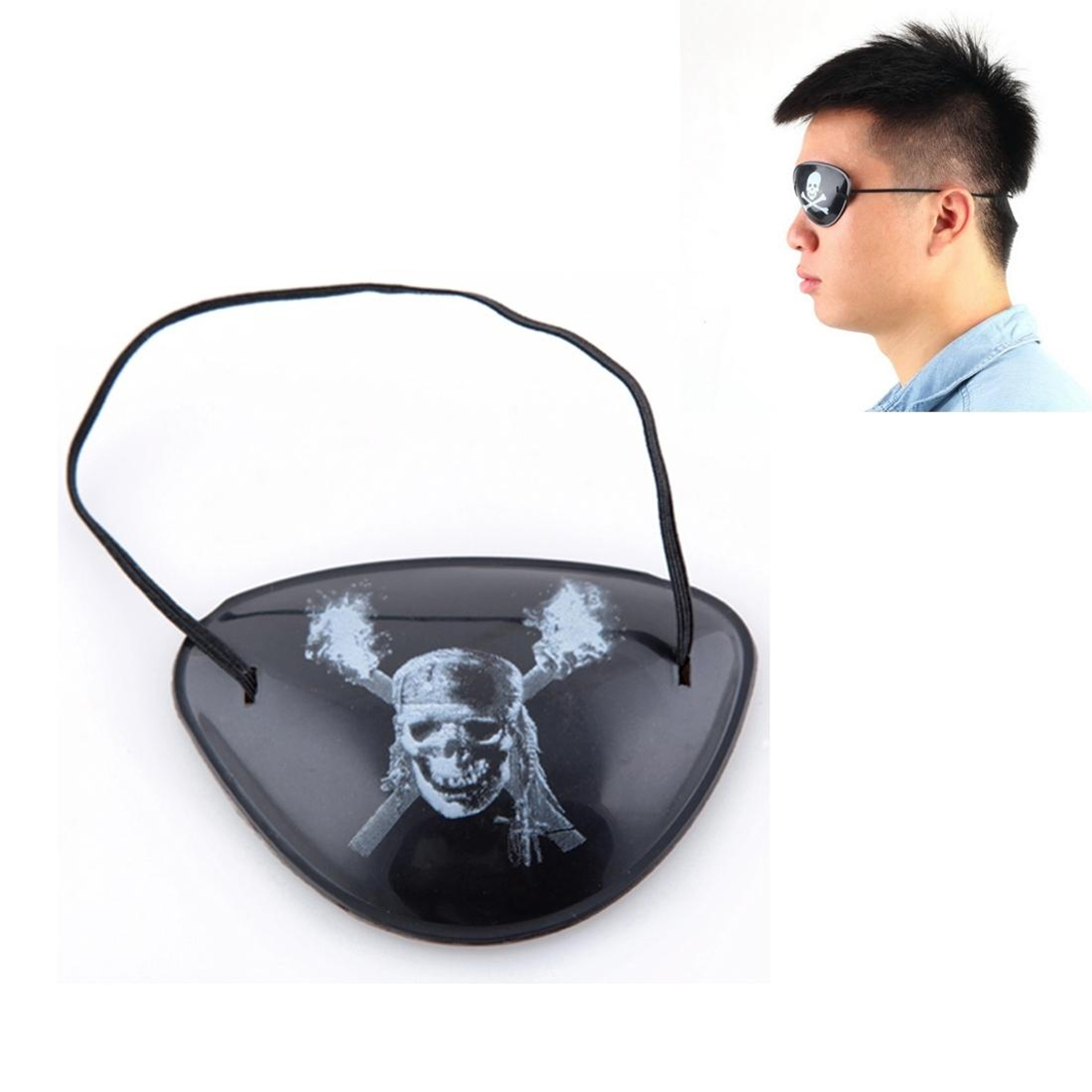 Halloween Pirate Eye Patch  Plastic Costume Accessory With Random Pattern 0