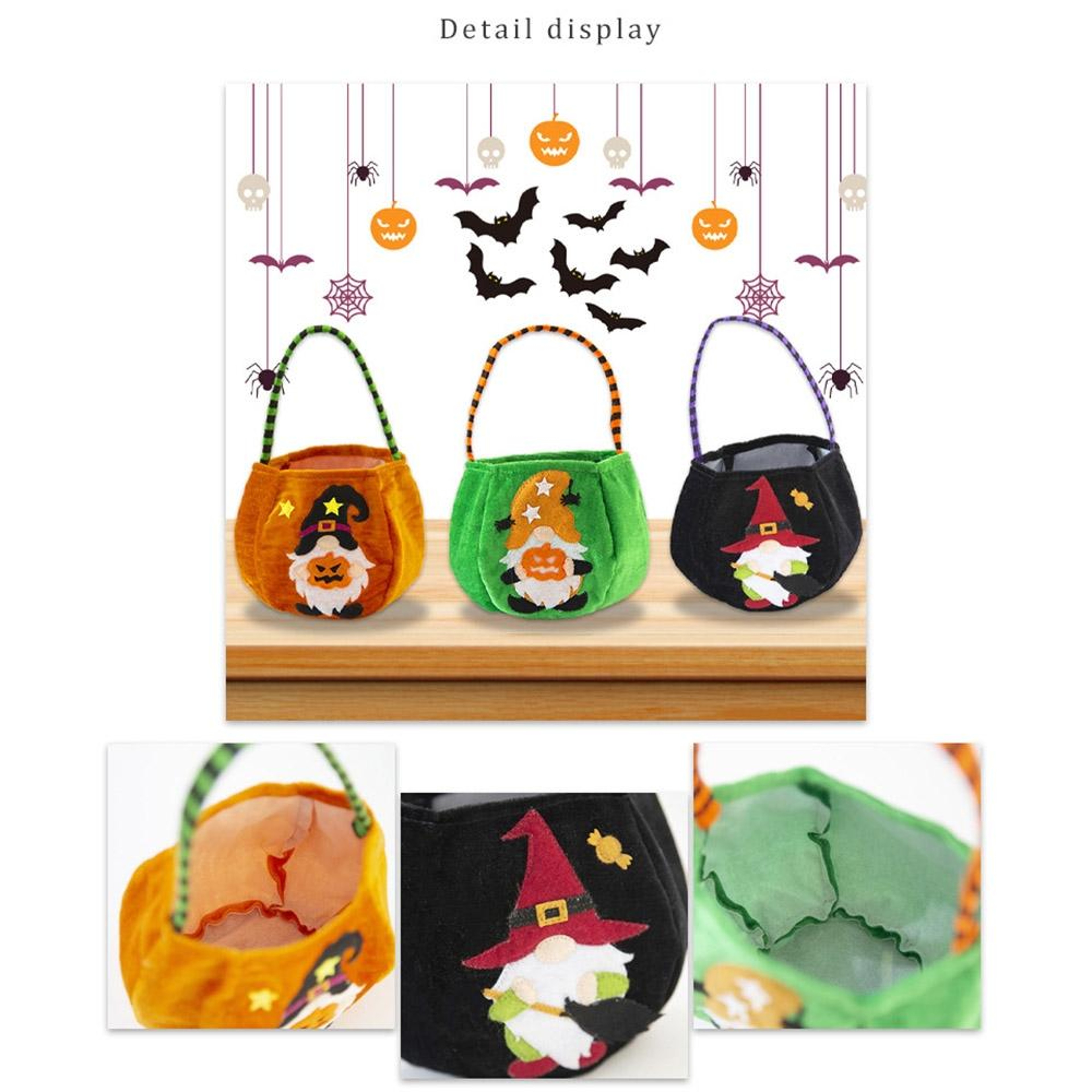 Halloween Candy Gift Bag With Soft Velvet Fabric And Festive Design 3