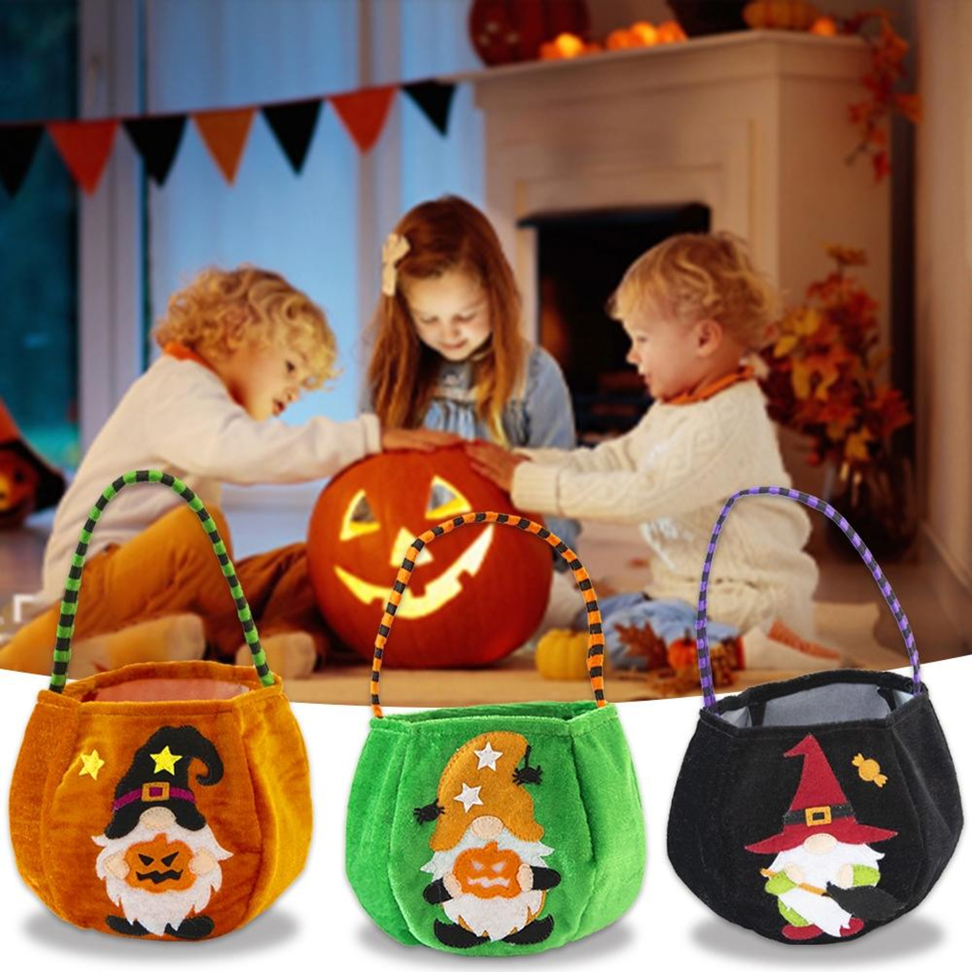 Halloween Candy Gift Bag With Soft Velvet Fabric And Festive Design 5