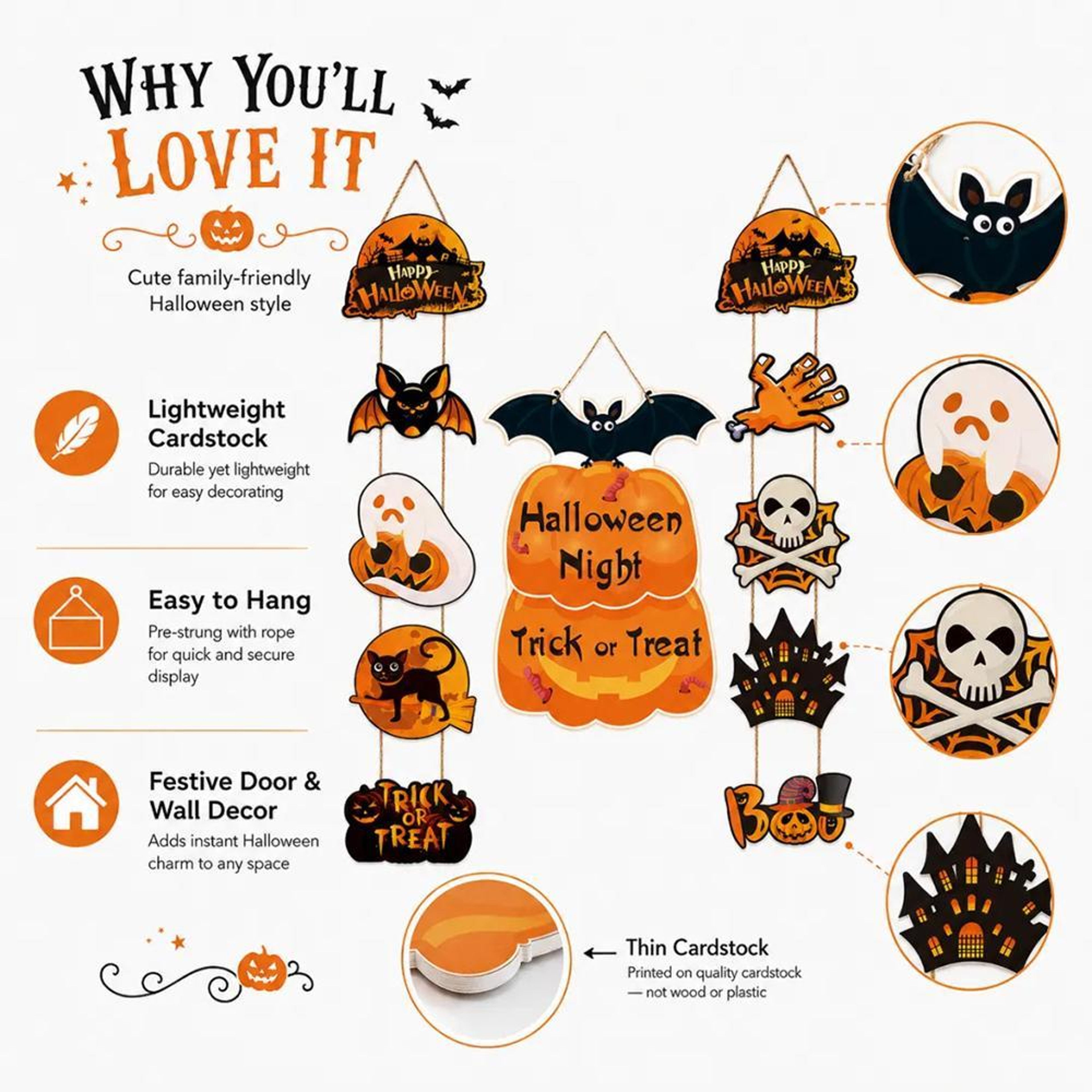 Halloween TrickorTreat Door And Window Hanging Decoration Kit 2