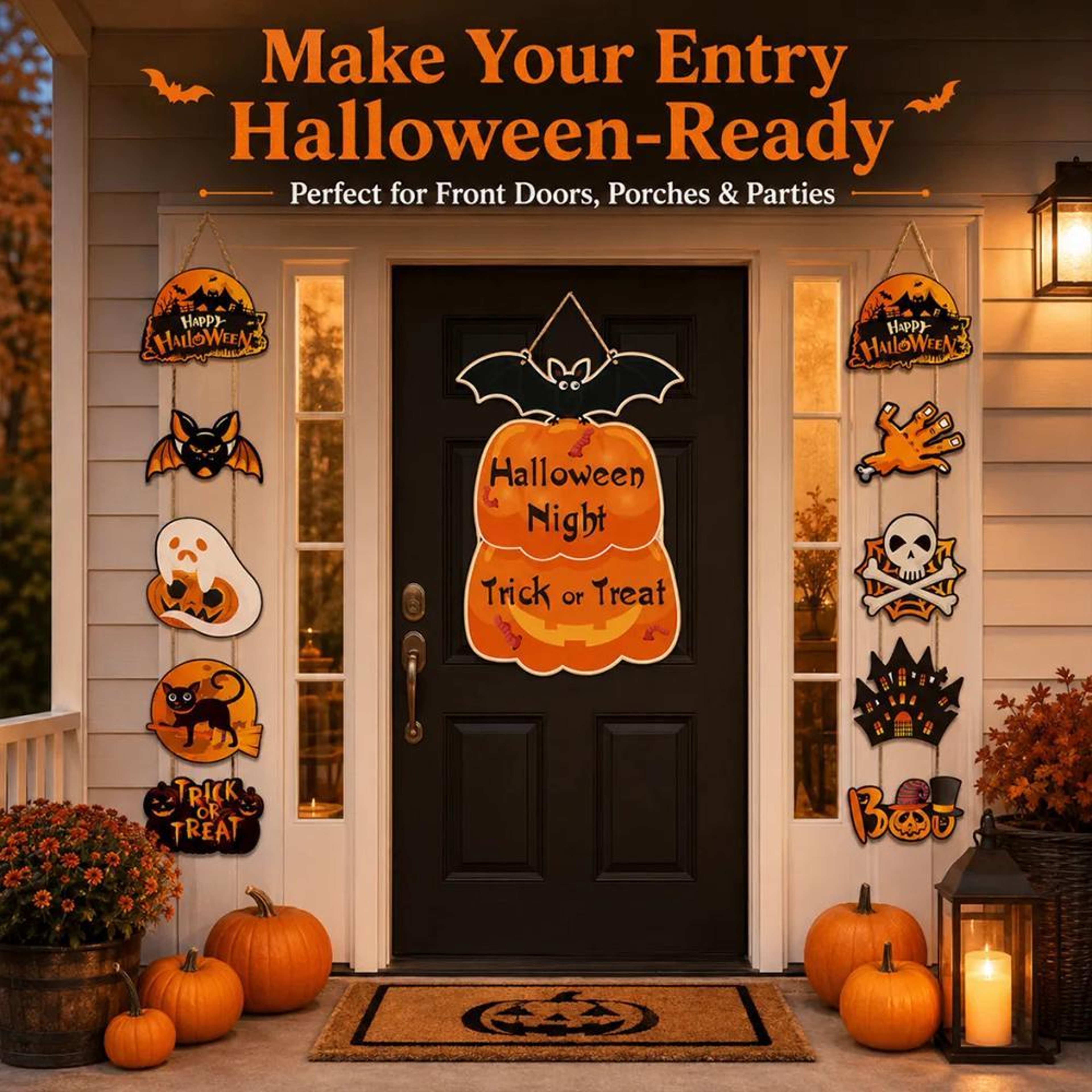 Halloween TrickorTreat Door And Window Hanging Decoration Kit 4