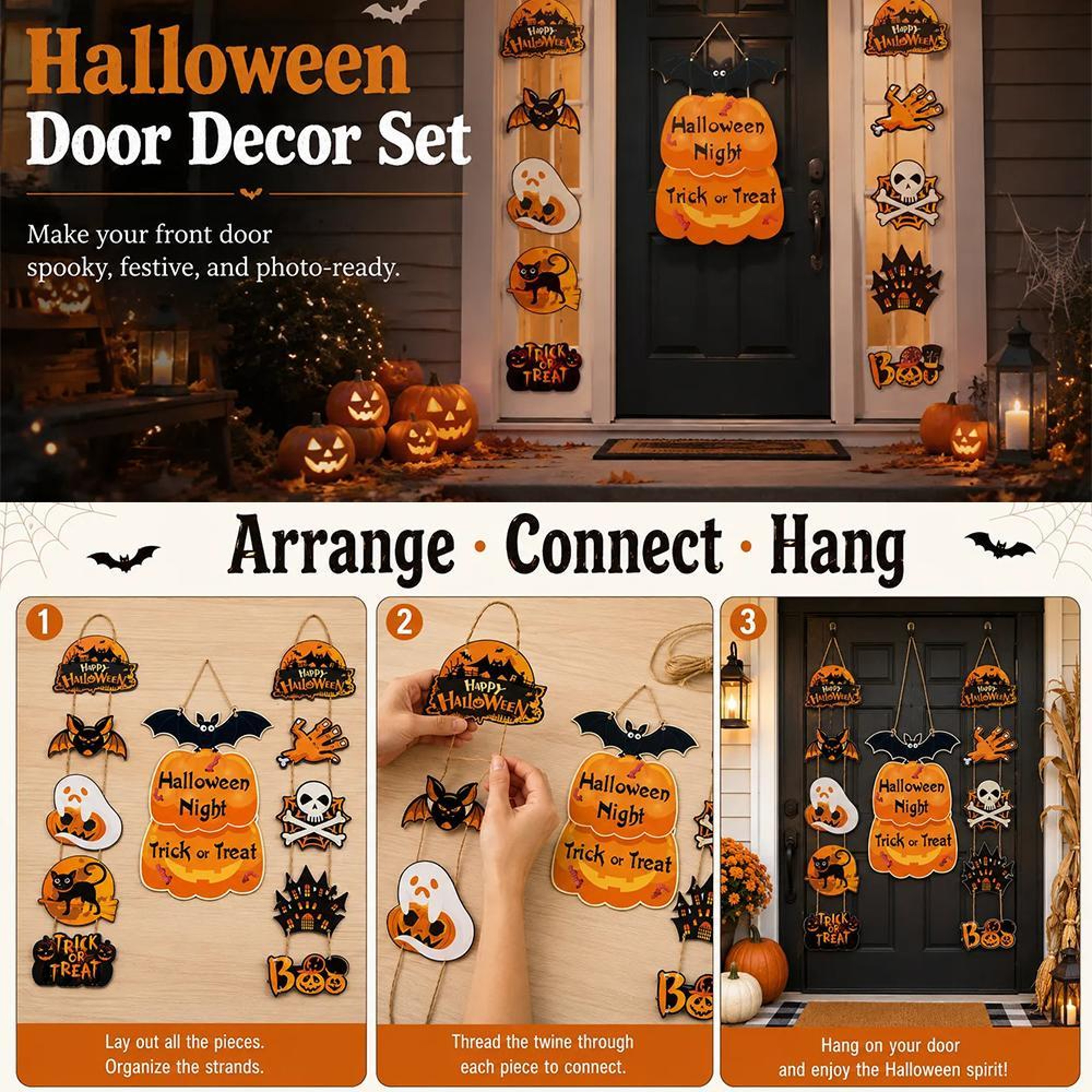Halloween TrickorTreat Door And Window Hanging Decoration Kit 5