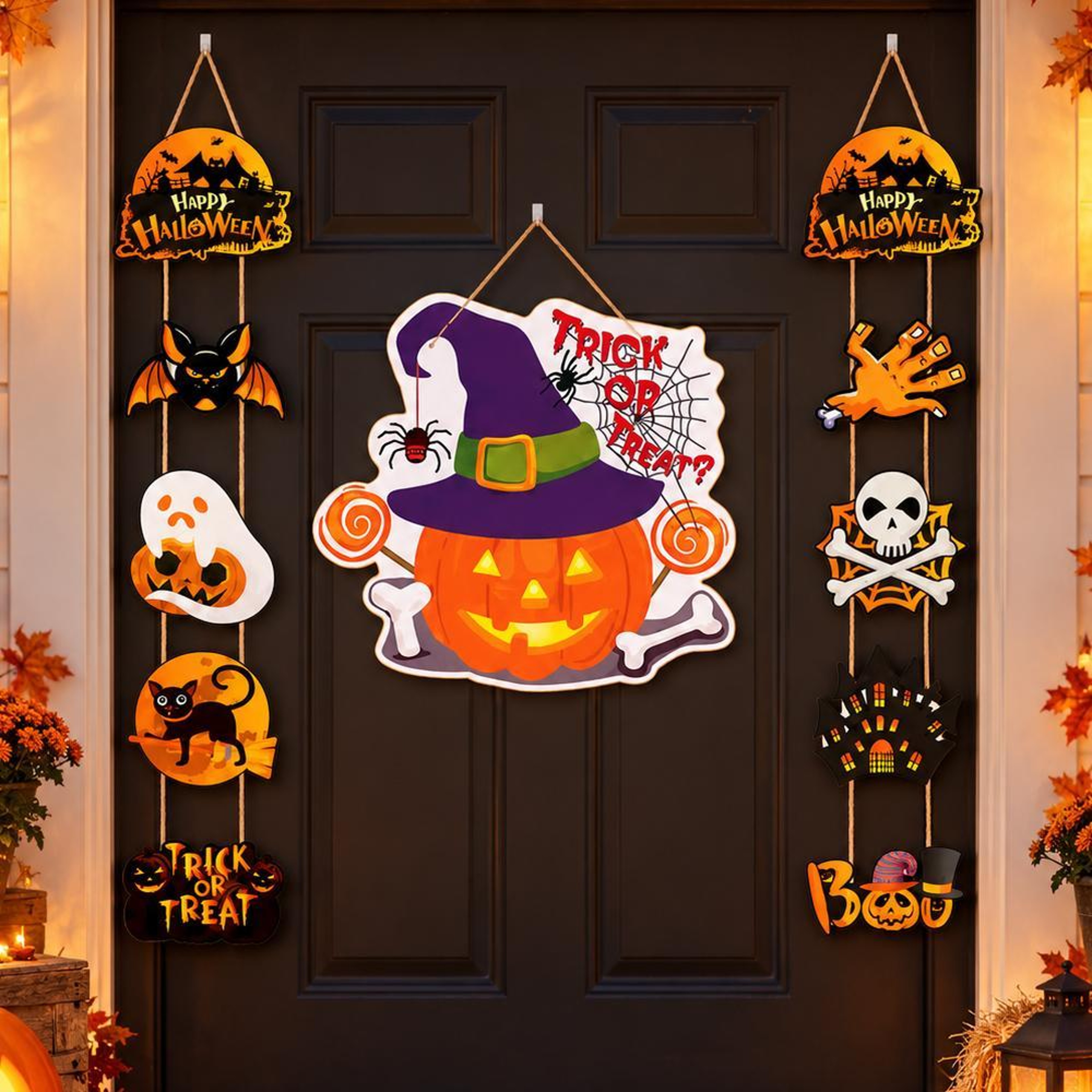 Halloween TrickorTreat Door And Window Hanging Decoration Kit 10