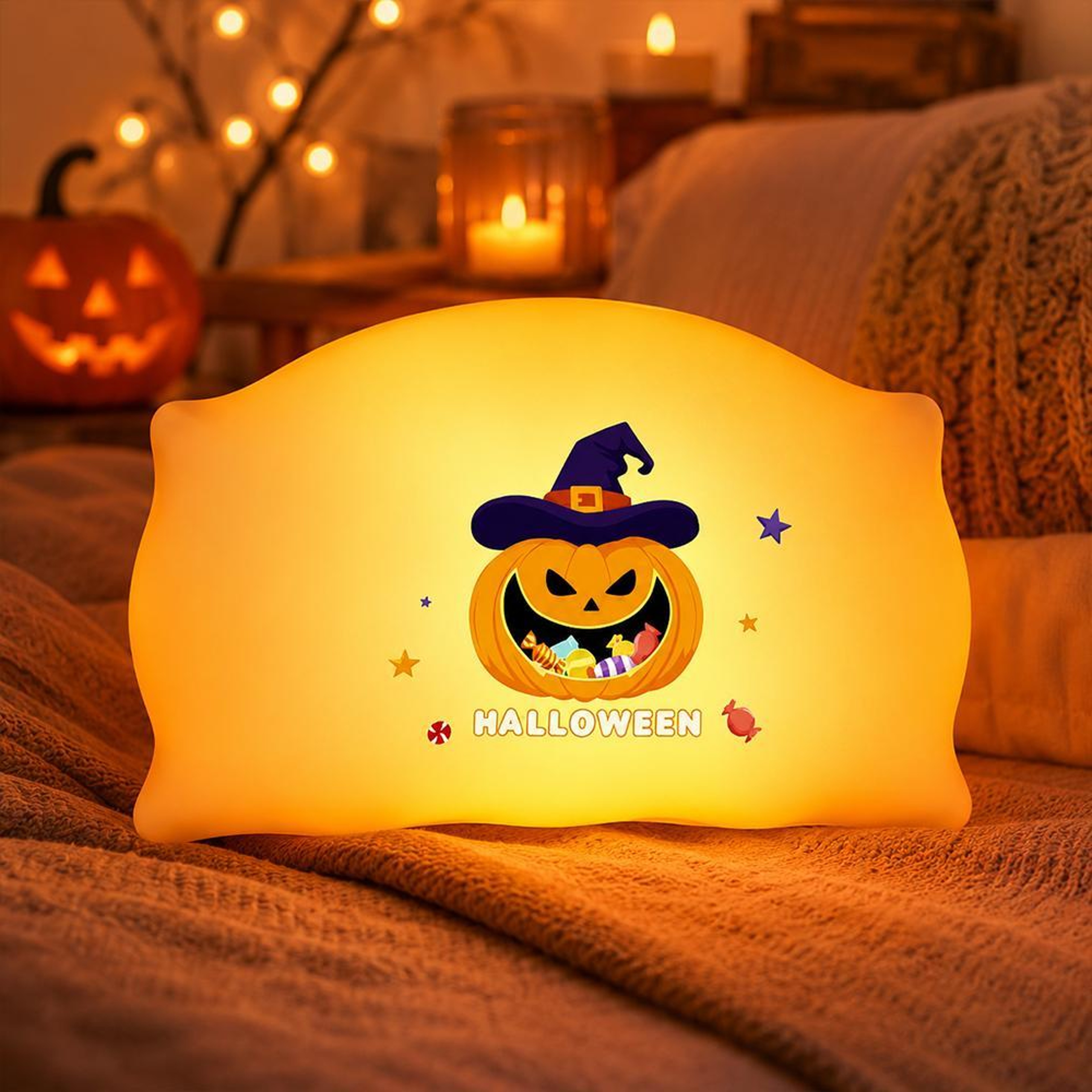 Halloween Pillow Silicone Night Light with Touch Control and 3 Brightness Levels – view 1