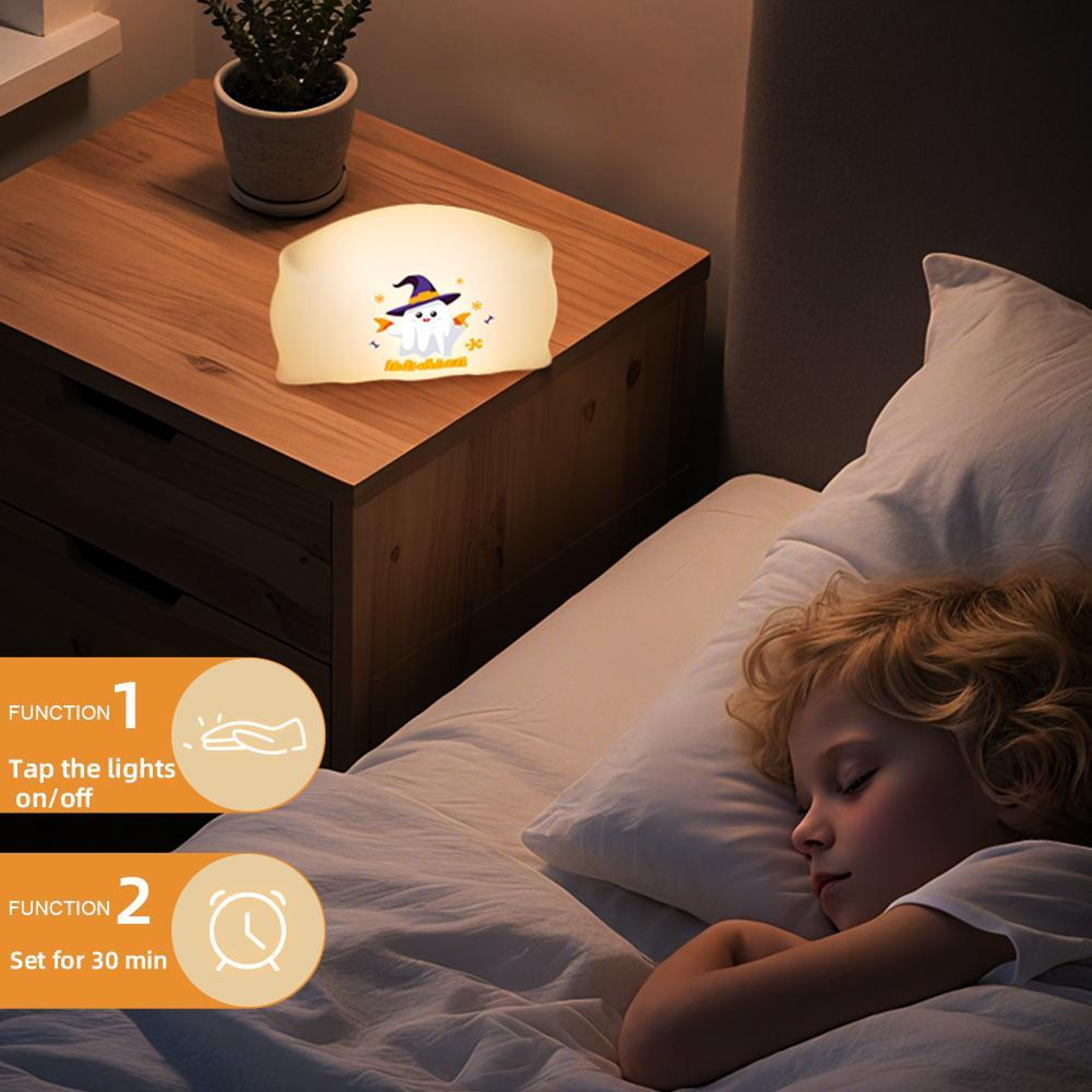 Halloween Pillow Silicone Night Light with Touch Control and 3 Brightness Levels – view 7
