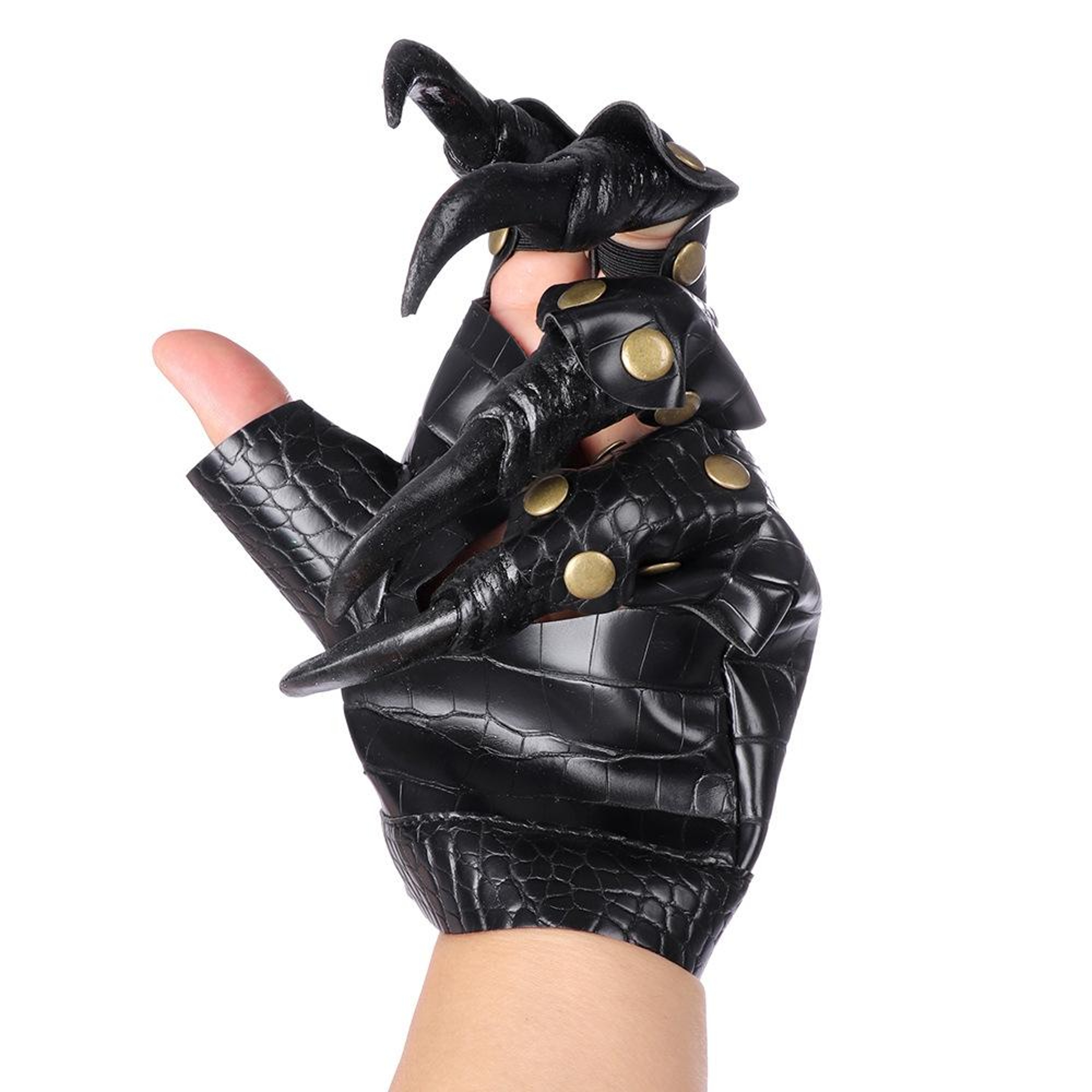 Halloween Dragon Claw Cosplay Gloves, Black Leather Costume Accessories – view 8