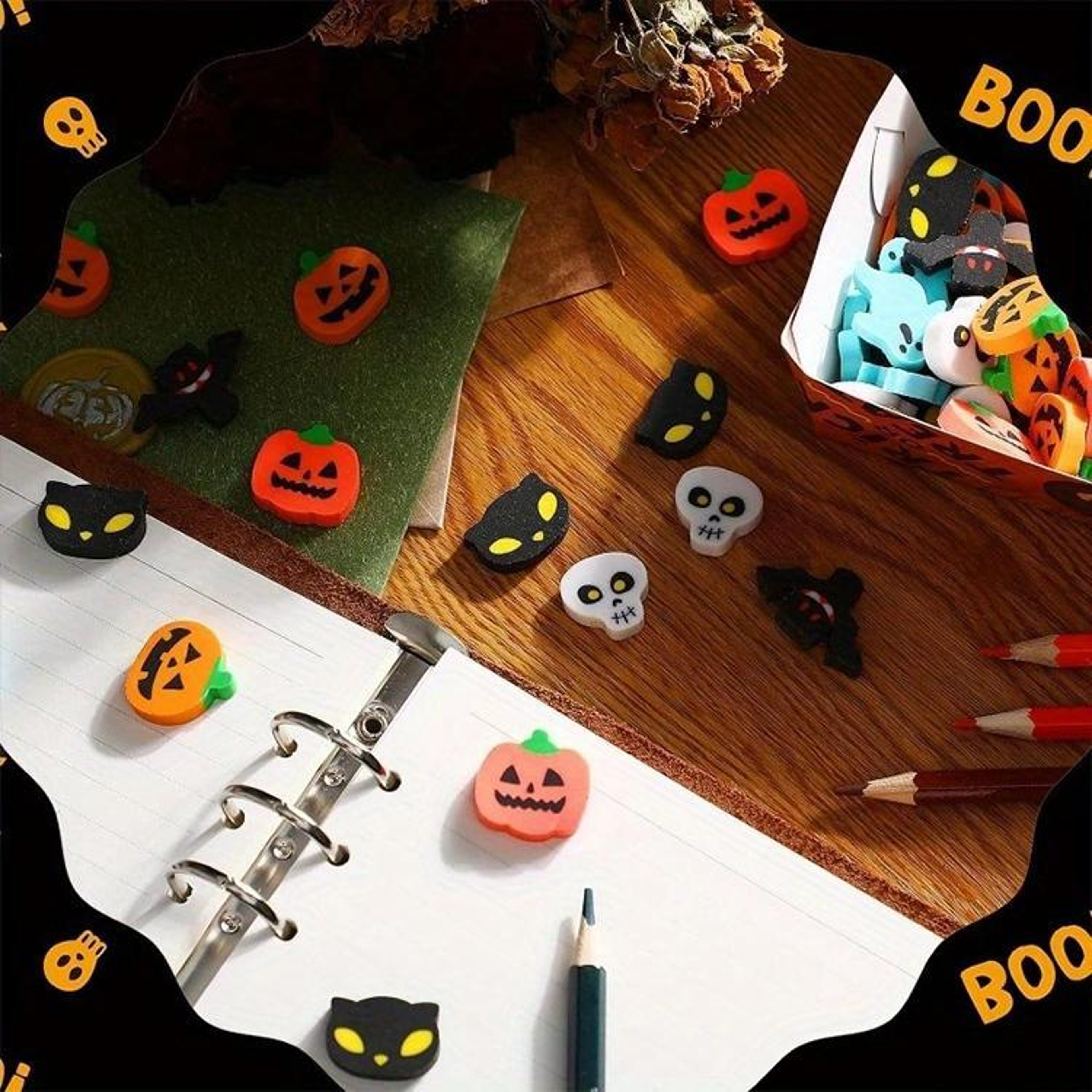 Halloween Cartoon Erasers 5PCS Soft Rubber Pencil Erasers for Kids Random Color Delivery – view 3