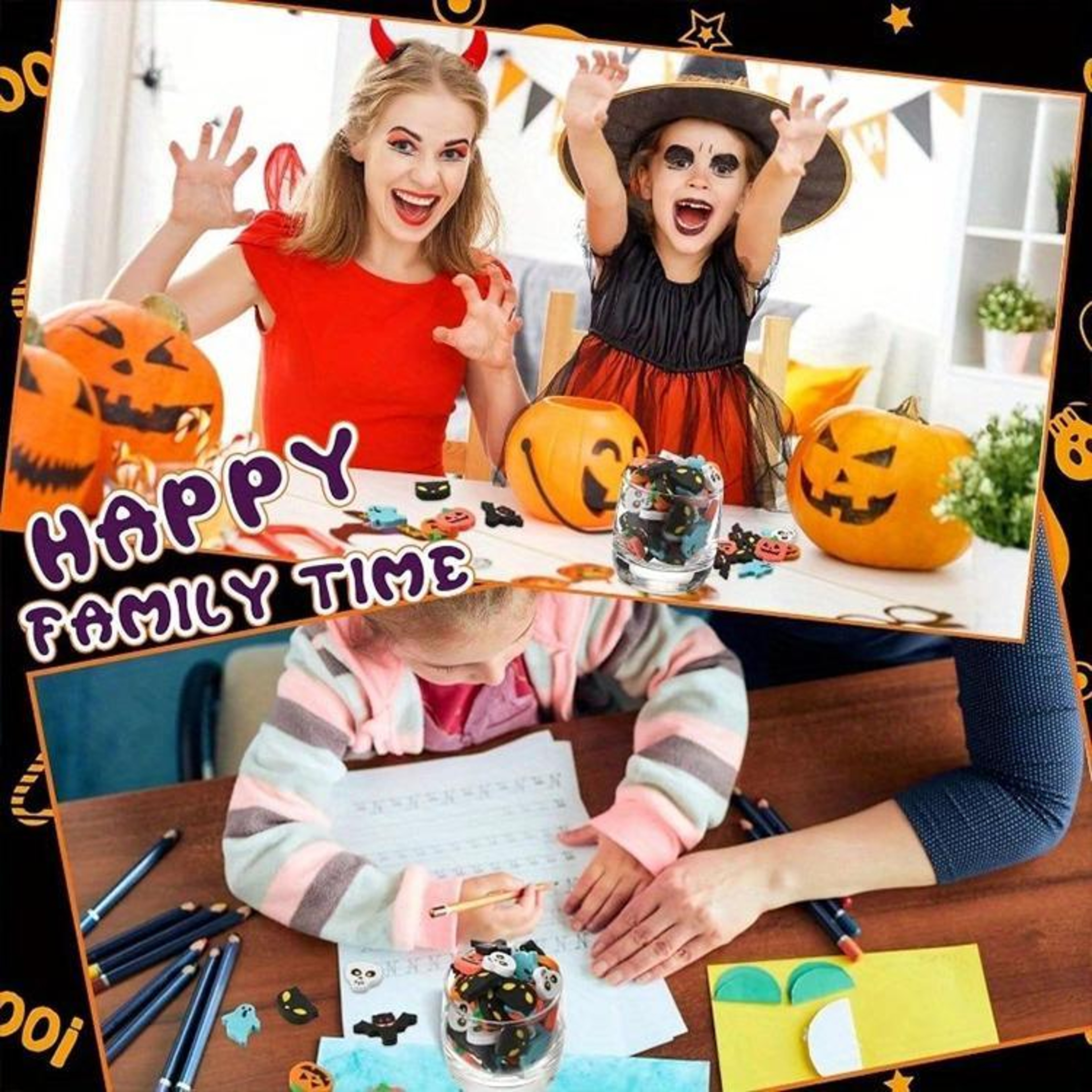 Halloween Cartoon Erasers 5PCS Soft Rubber Pencil Erasers for Kids Random Color Delivery – view 4