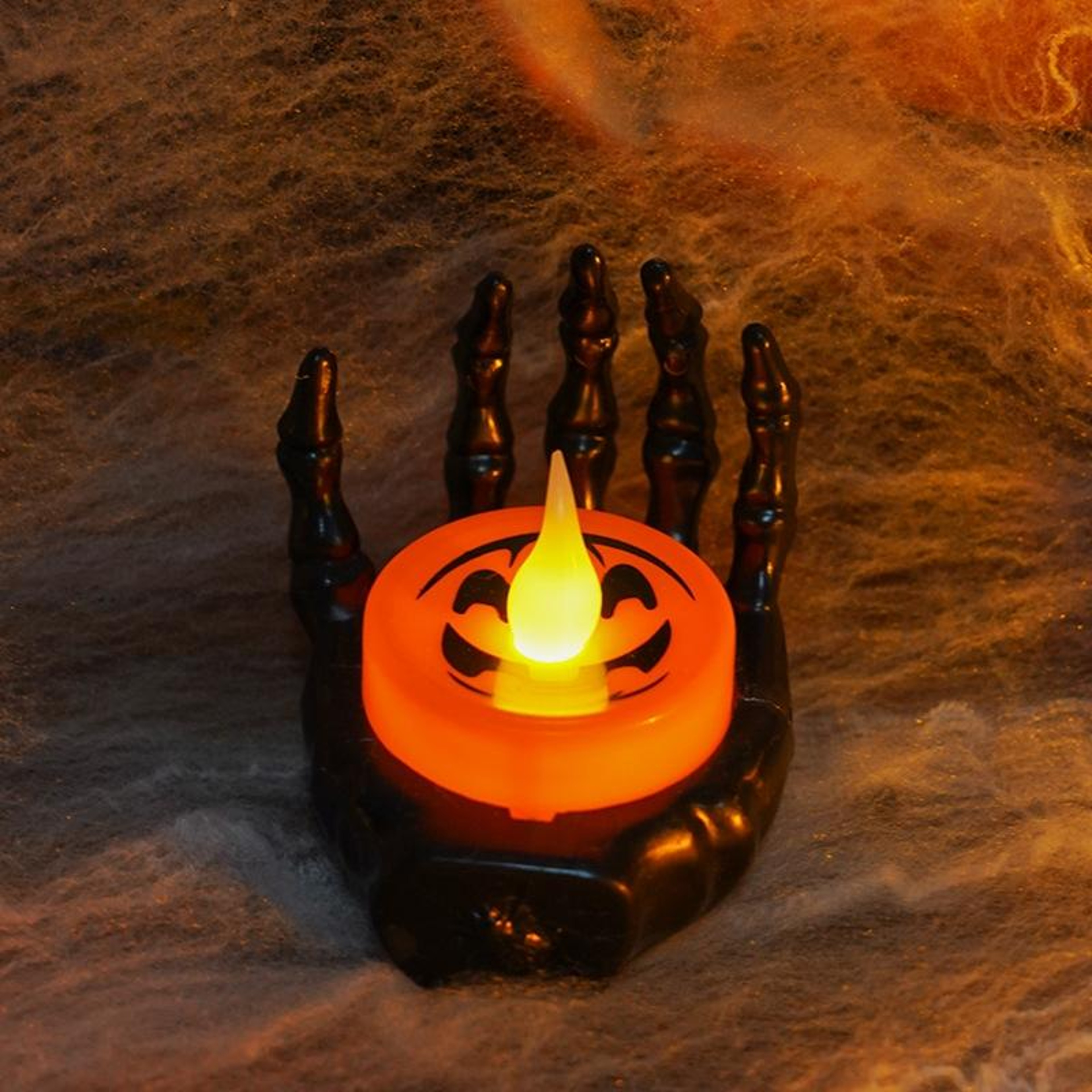 Halloween Skeleton Hand LED Candle Light With Yellow Glow 1
