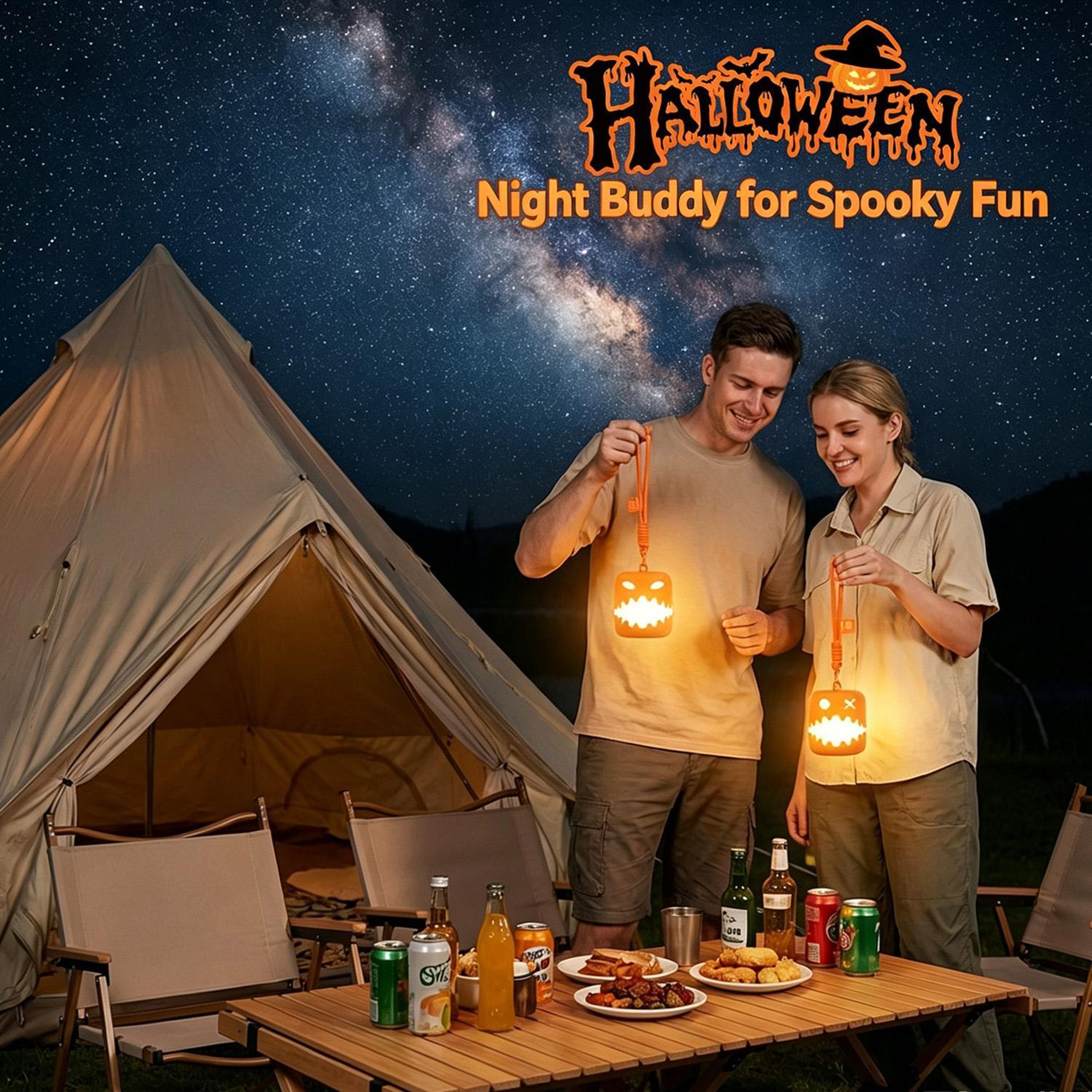 Rechargeable Pumpkin Night Light With Pull String And RGB Color Changing LEDs 6