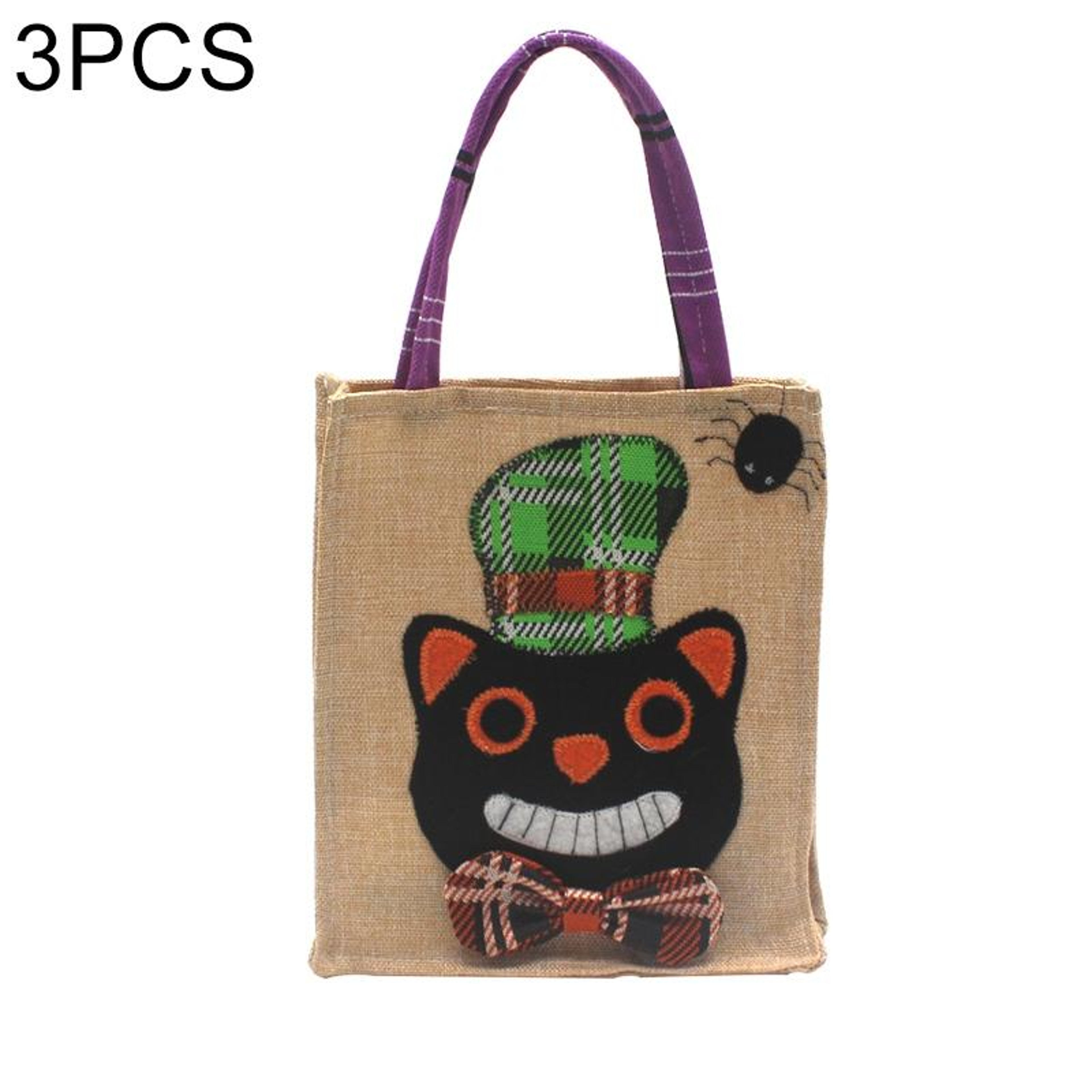 Halloween Gift Tote Bag With Decorative Plaid Fabric Design 6