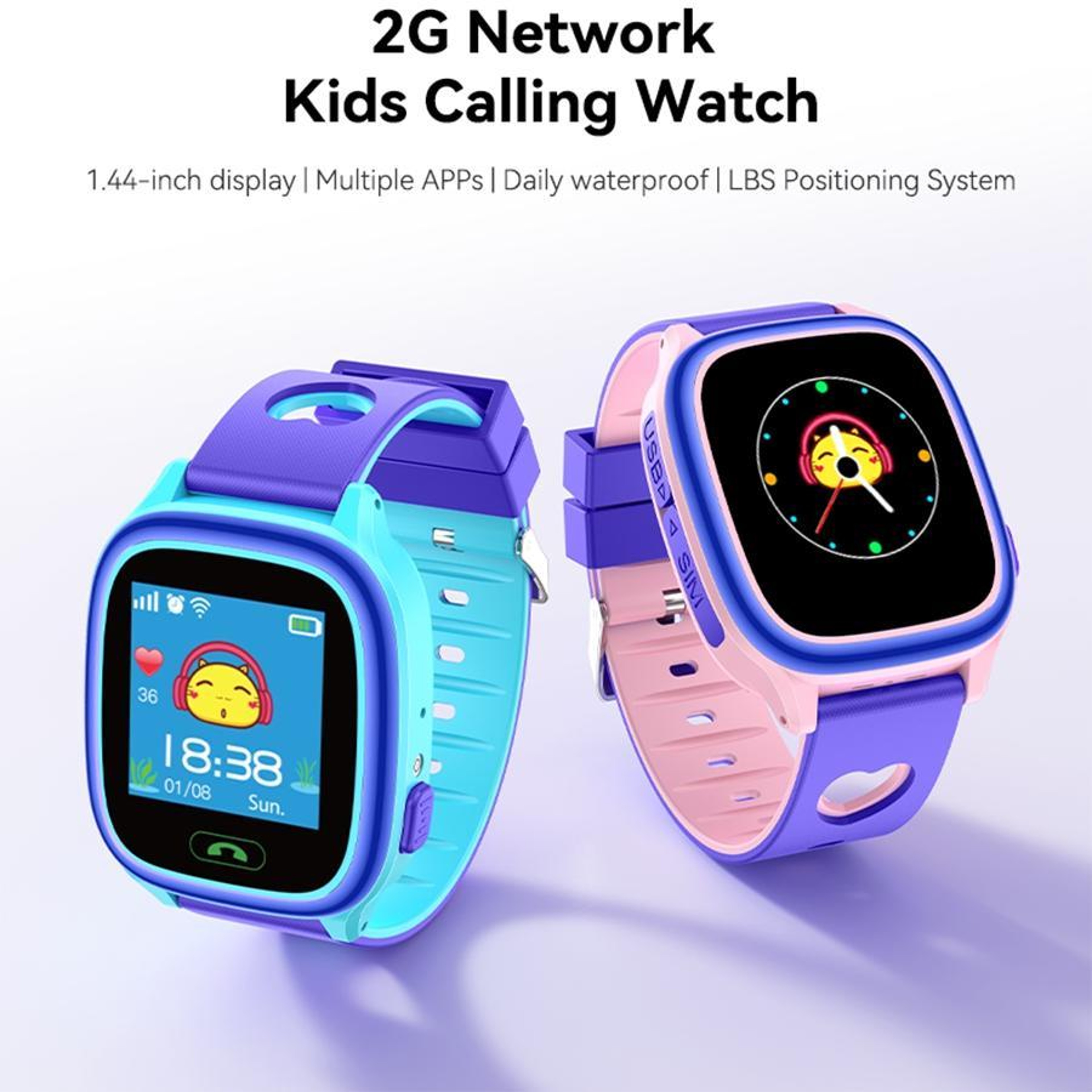 Smartwatch with Calling and LBS Location Tracking – view 2