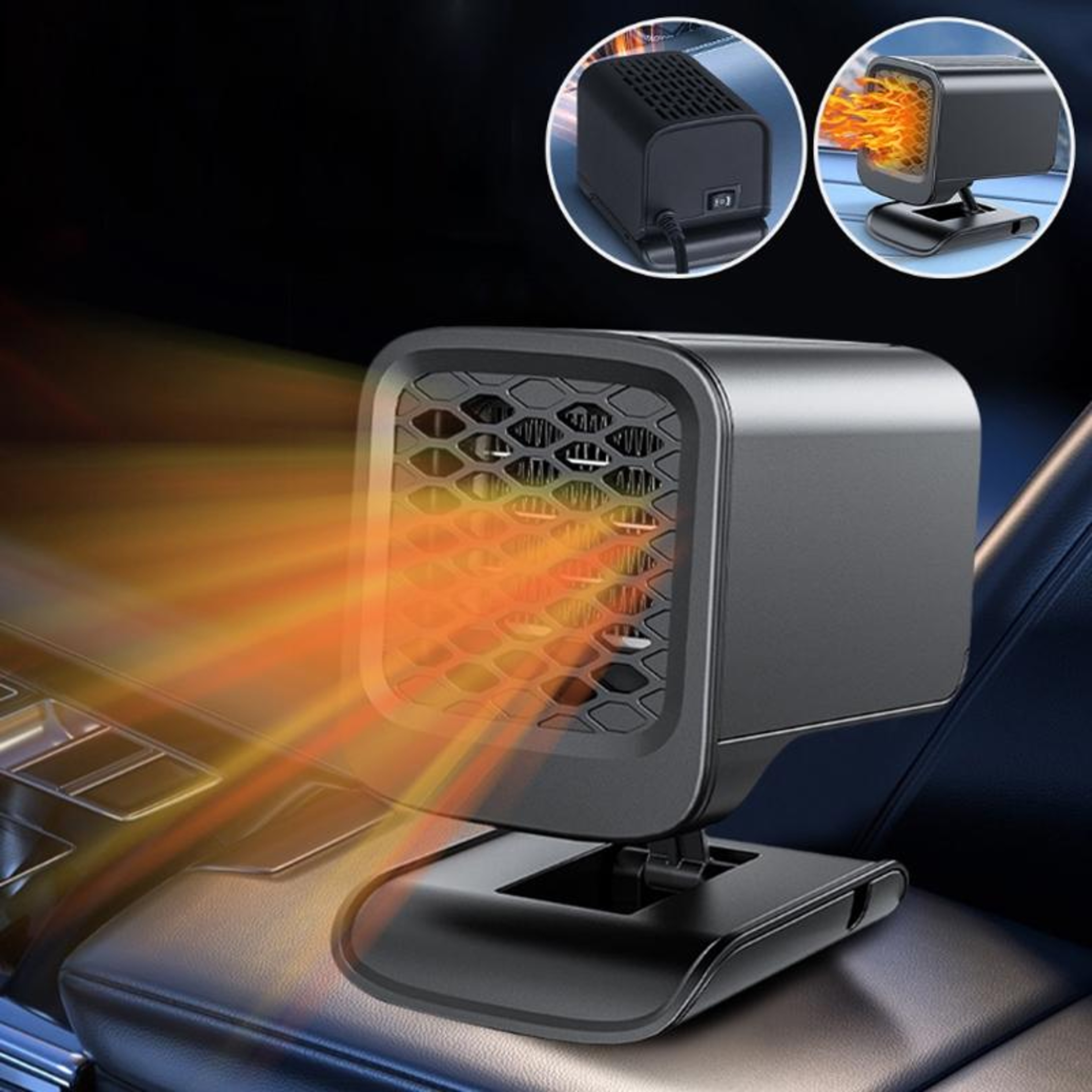 12V Car Windshield Defroster Heater with 360° Adjustable Airflow – view 1