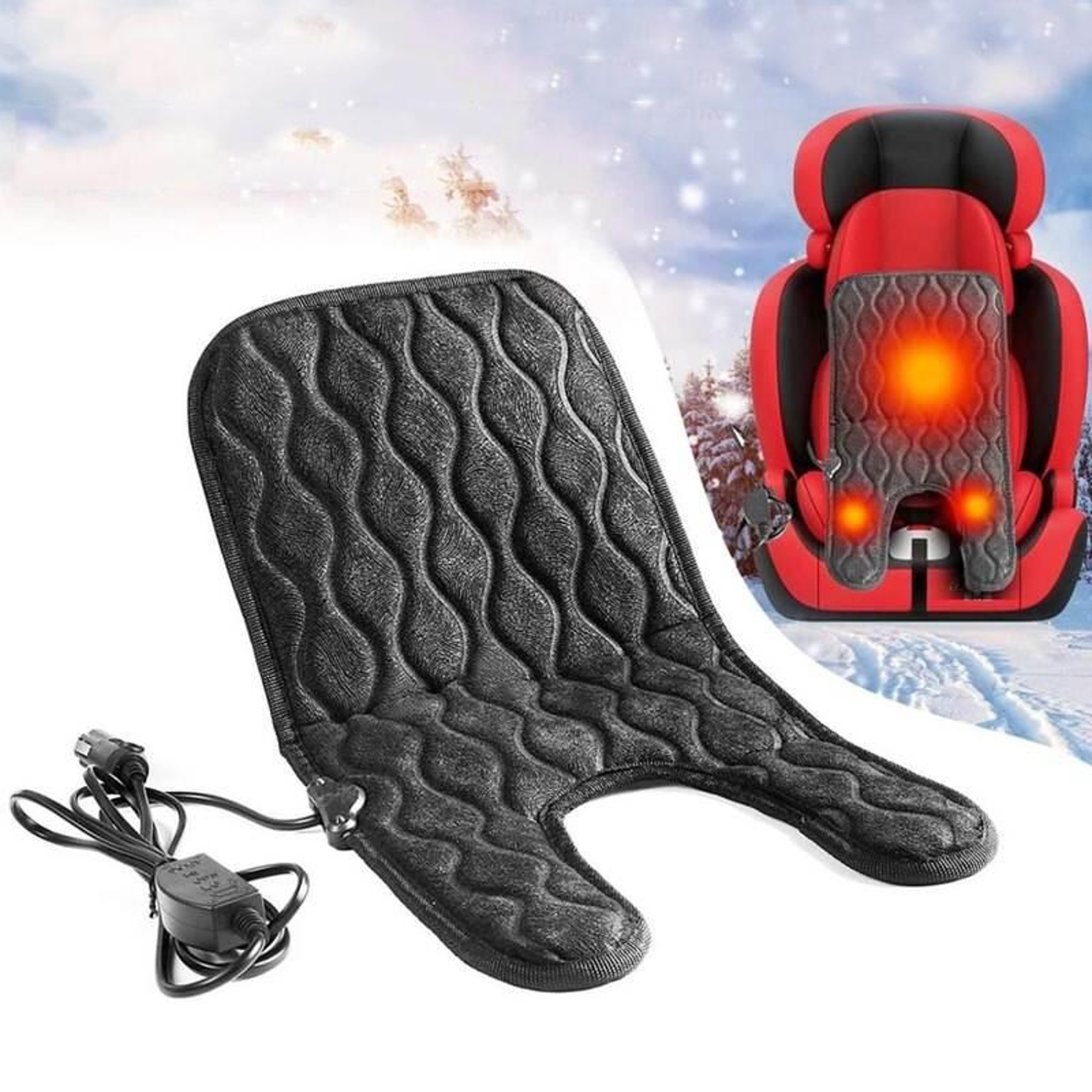 Children's 12V Electric Heated Car Seat Cushion with Adjustable Heat – view 1