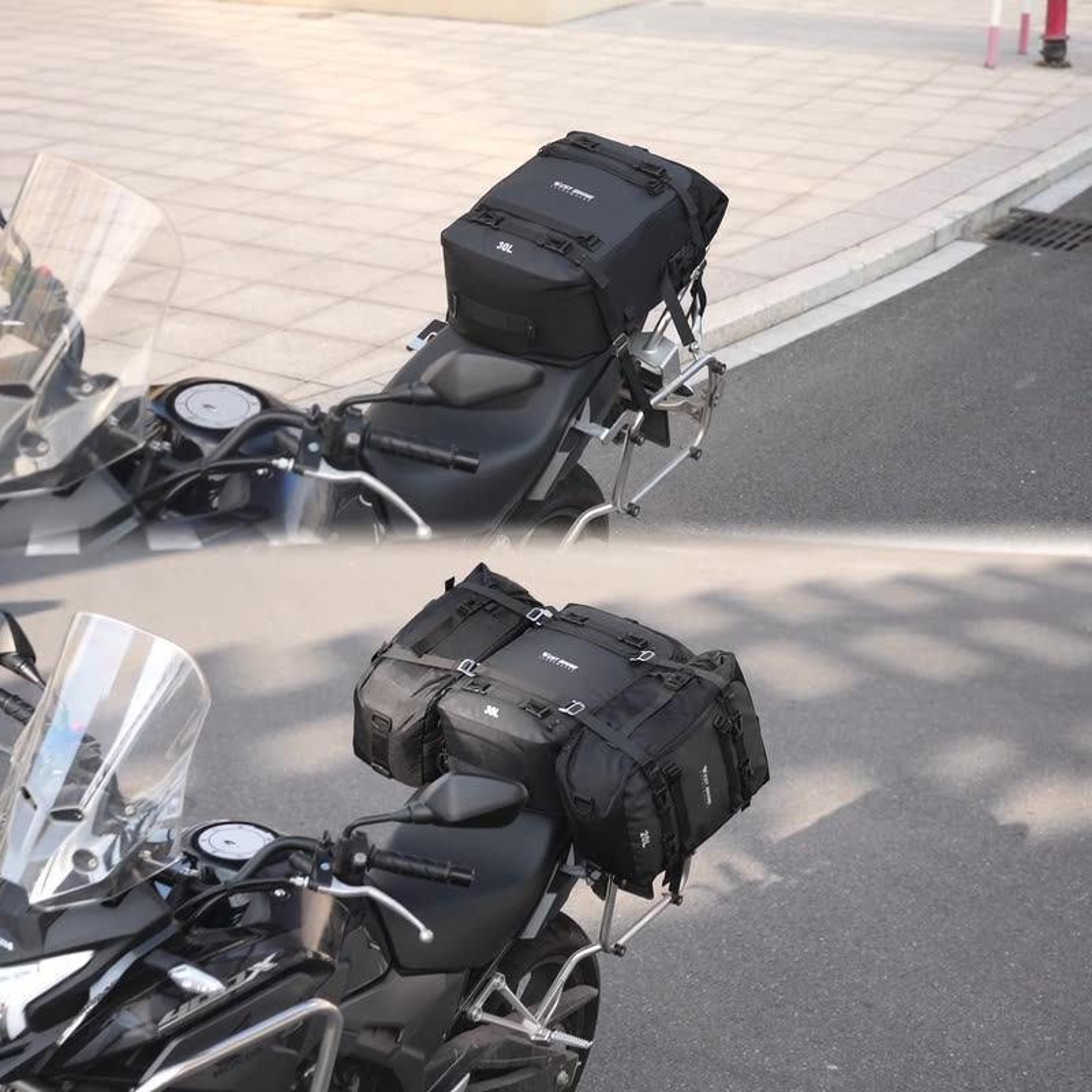 Motorcycle Rear Seat Bag With Modular Storage And Removable Shoulder Straps 8