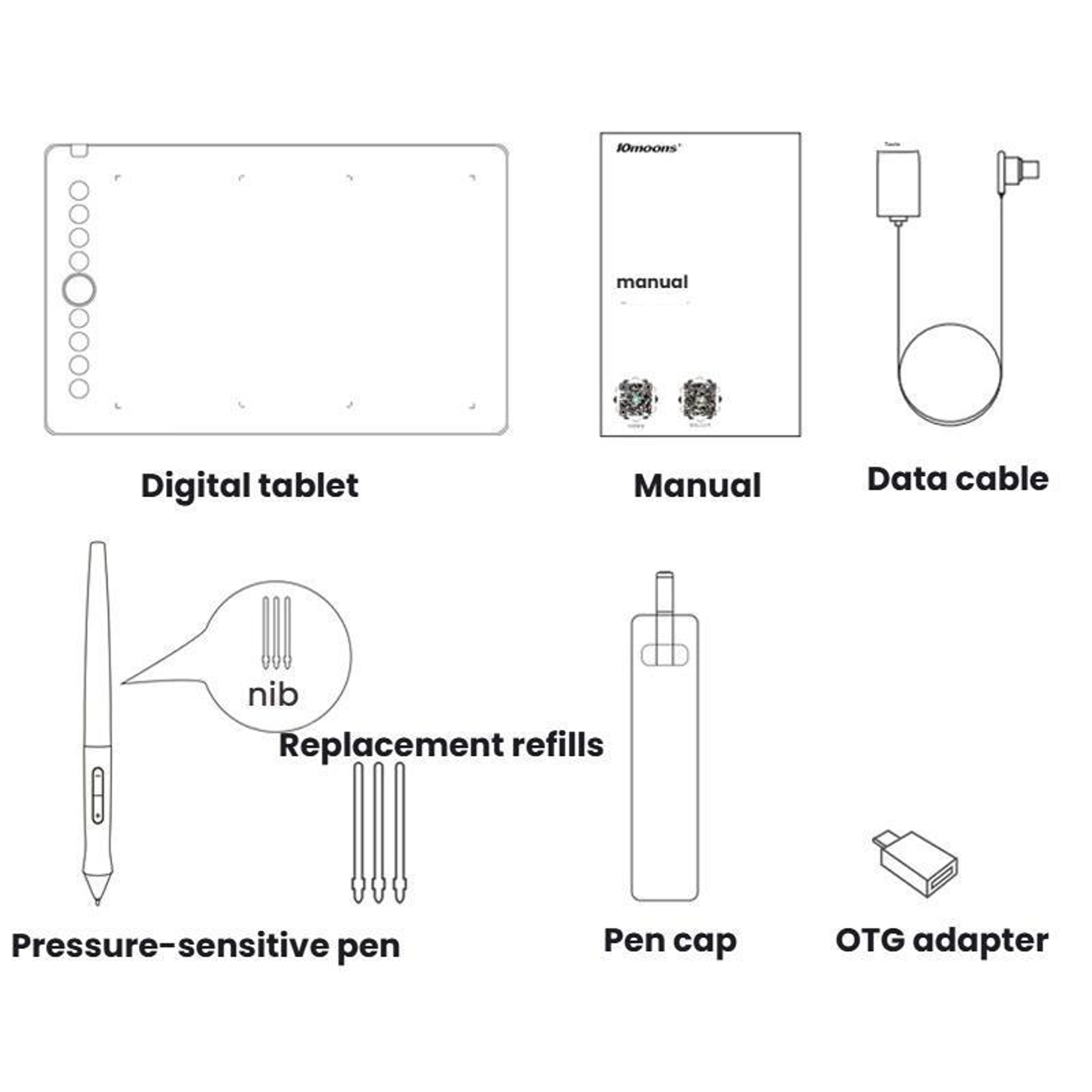 Digital Drawing Tablet with 8192 Pressure Levels and 9 Shortcut Keys – view 10