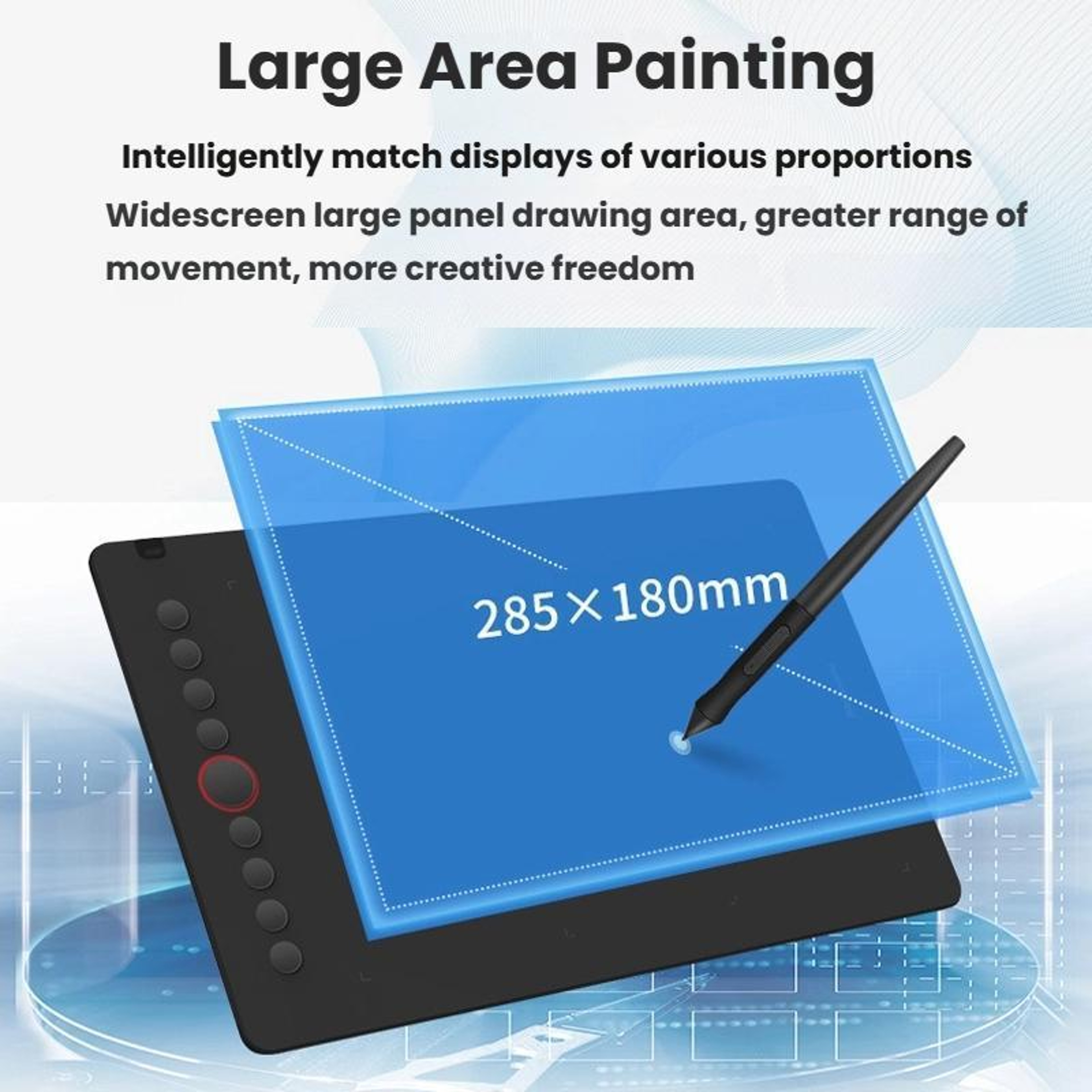 Digital Drawing Tablet with 8192 Pressure Levels and 9 Shortcut Keys – view 3