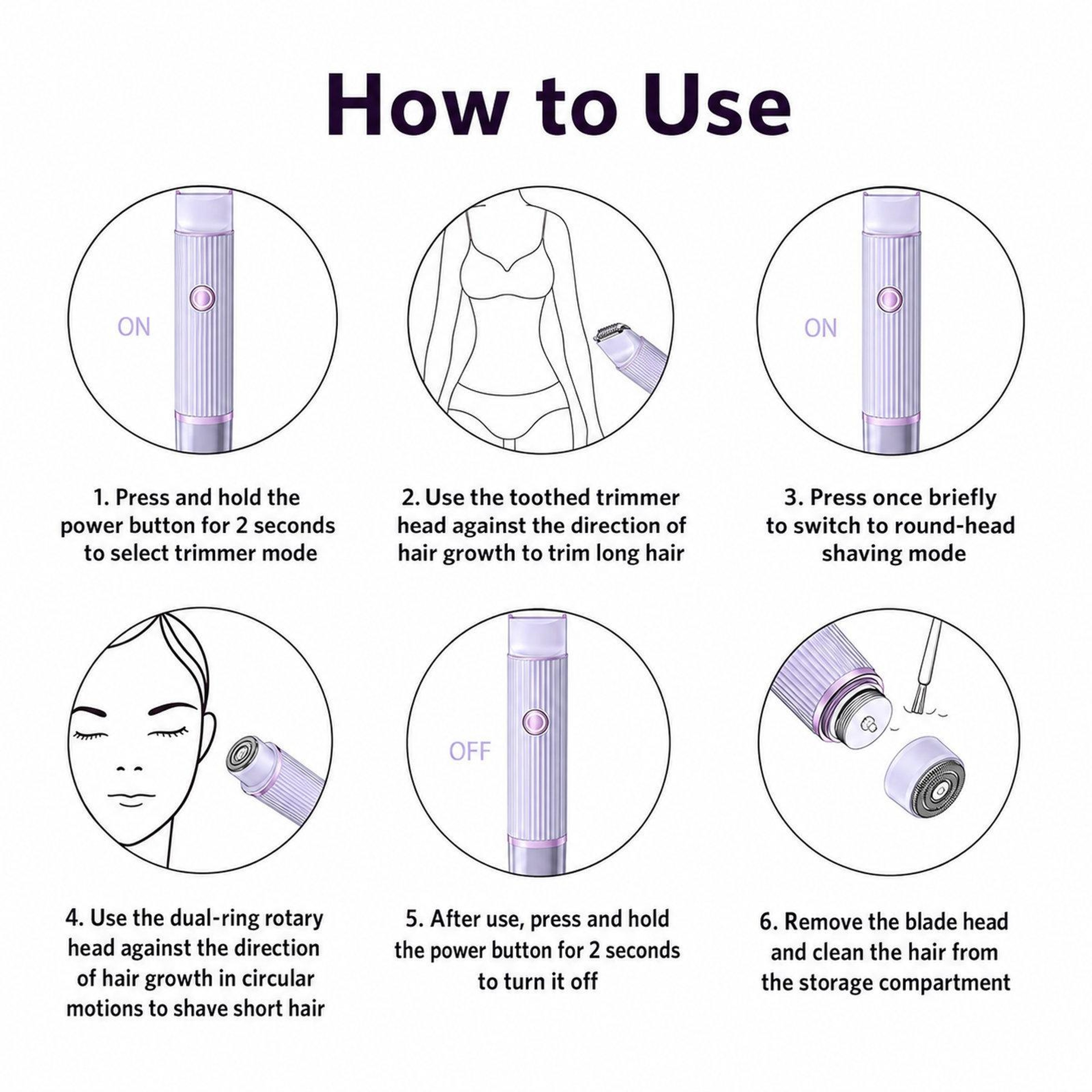 Womens 2in1 Electric Bikini Trimmer And Cordless Body Hair Razor 6