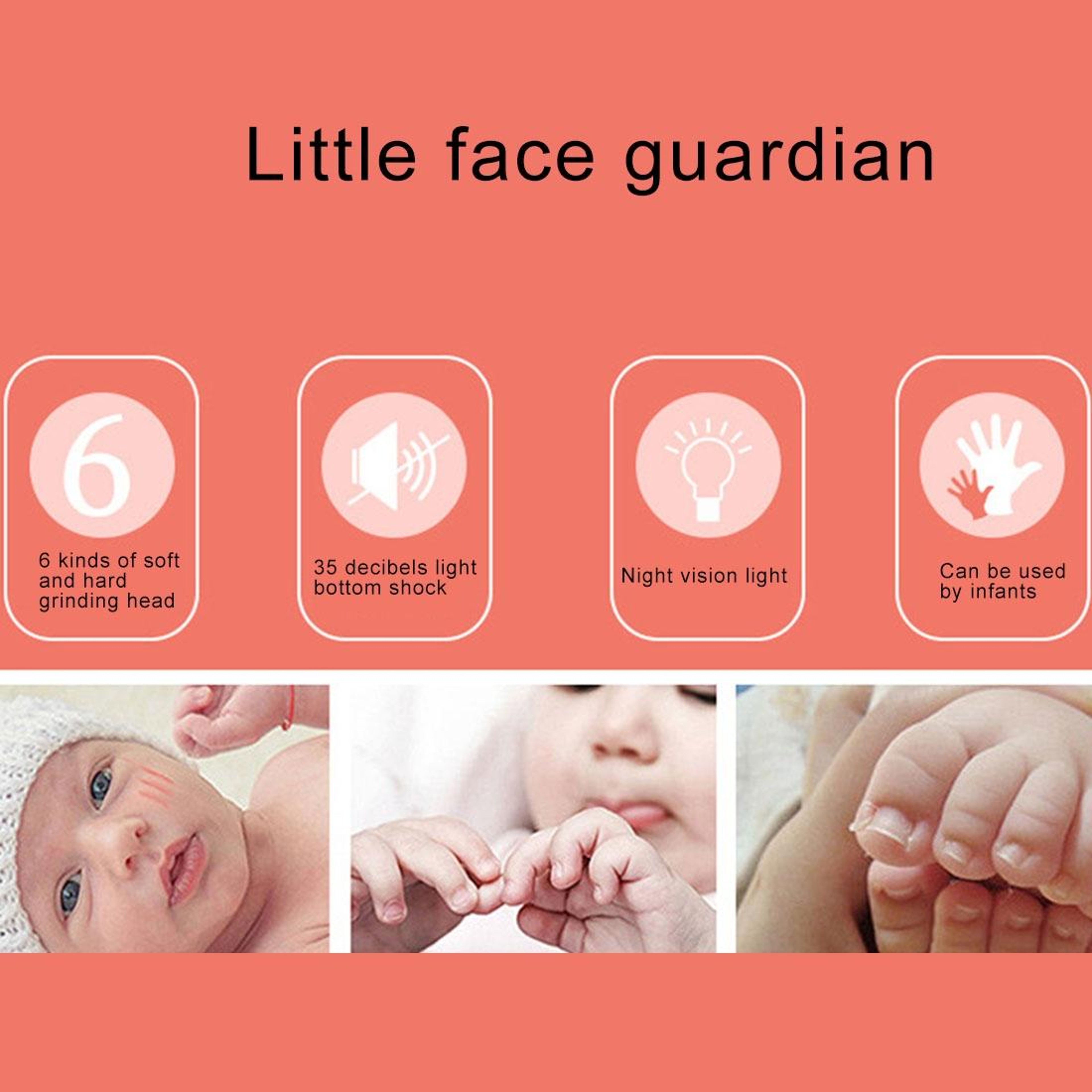 6-in-1 Electric Baby Nail Trimmer with LED Light and 4-Speed Control – view 9