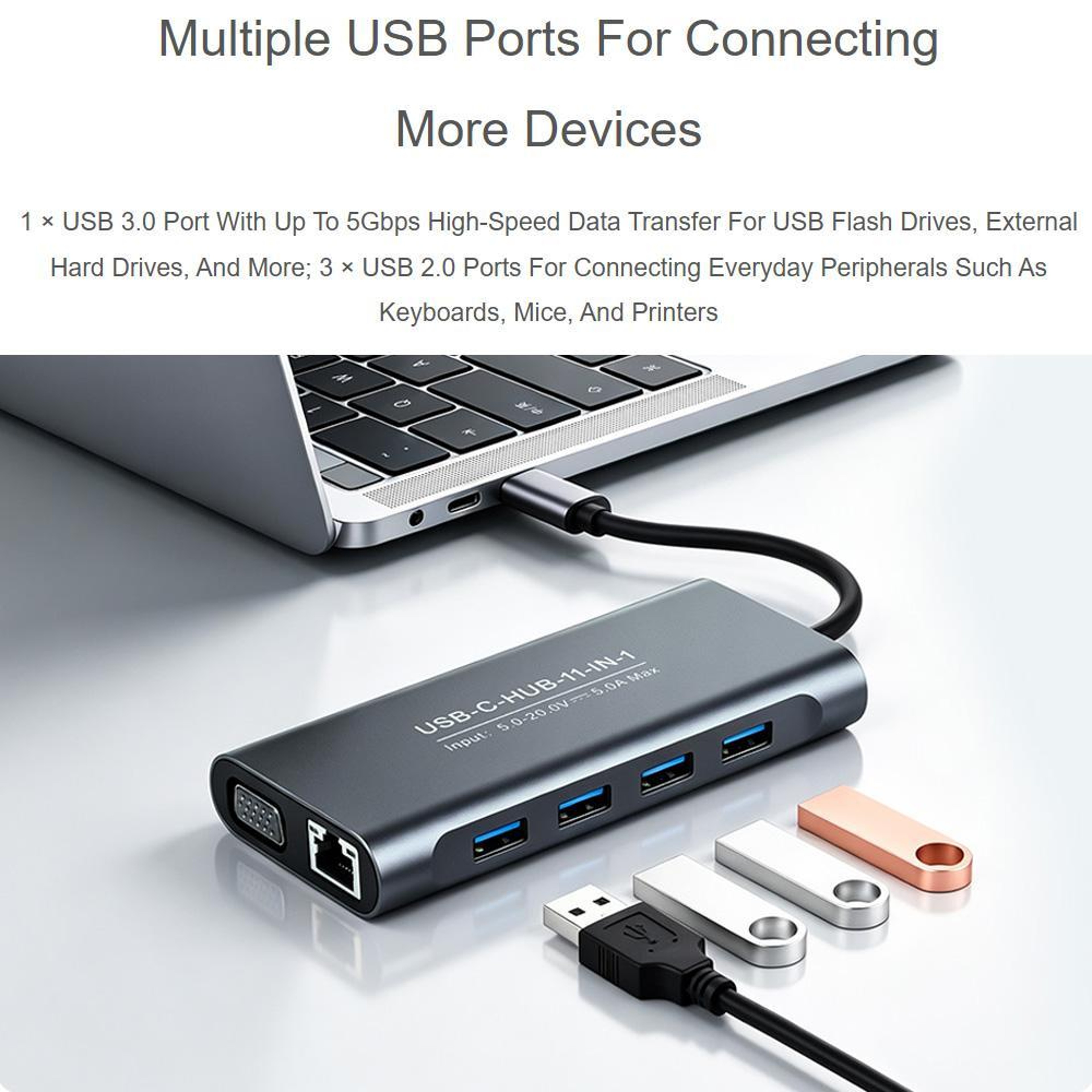 11-in-1 USB-C Hub with 4K HDMI 100W PD Charging and Ethernet – view 4