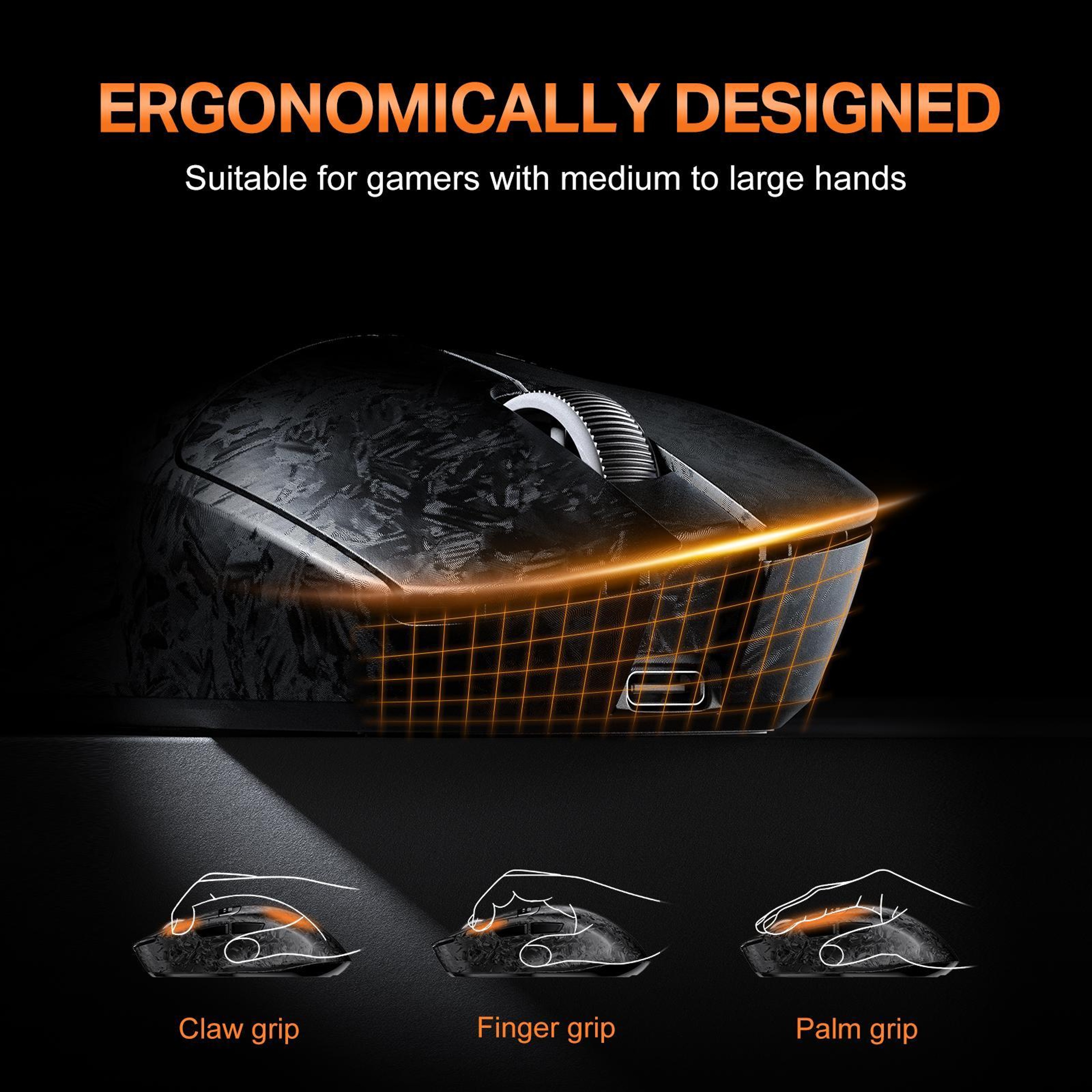 DM08 Composite Carbon Fiber Wireless Gaming Mouse With Bluetooth 7