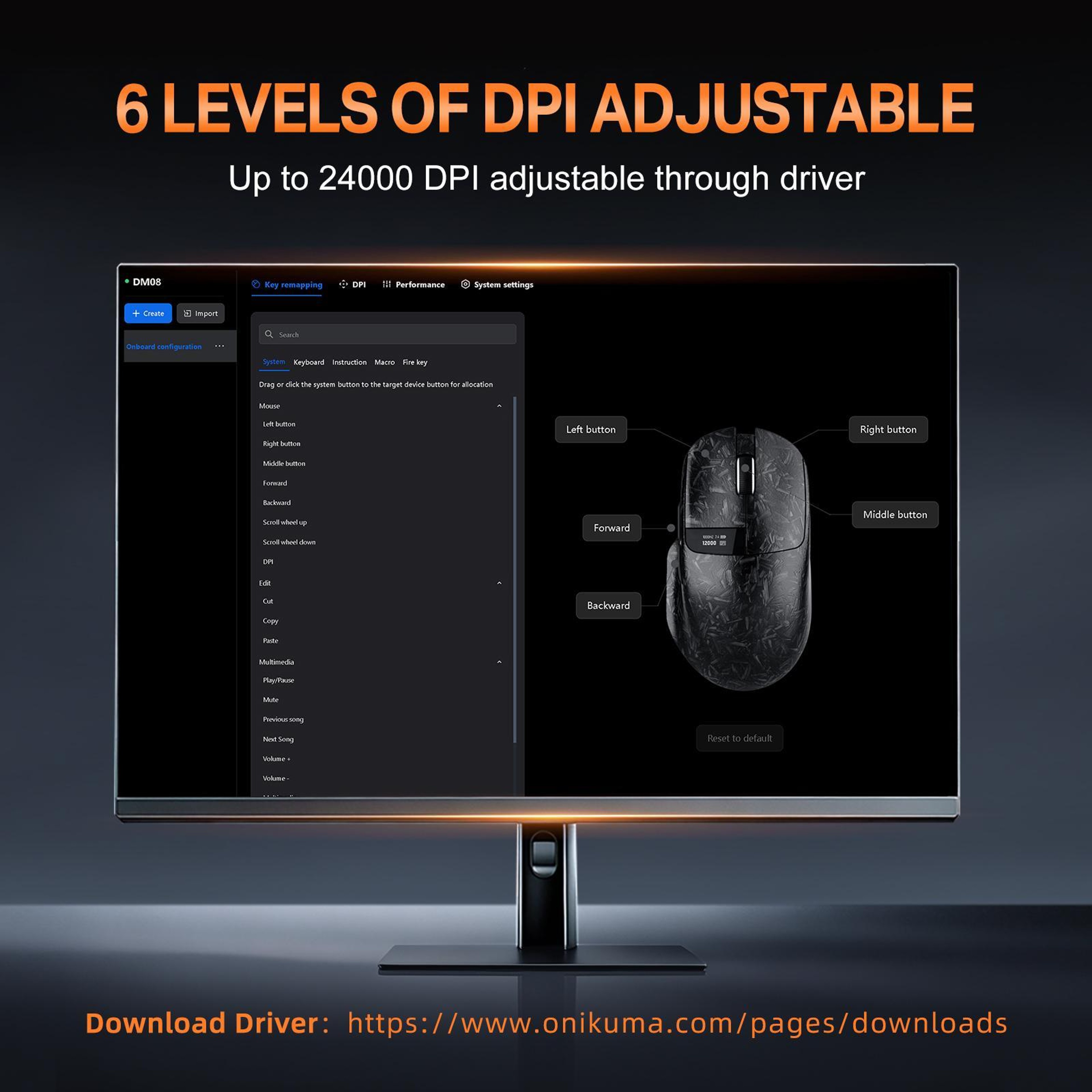 DM08 Composite Carbon Fiber Wireless Gaming Mouse With Bluetooth 8