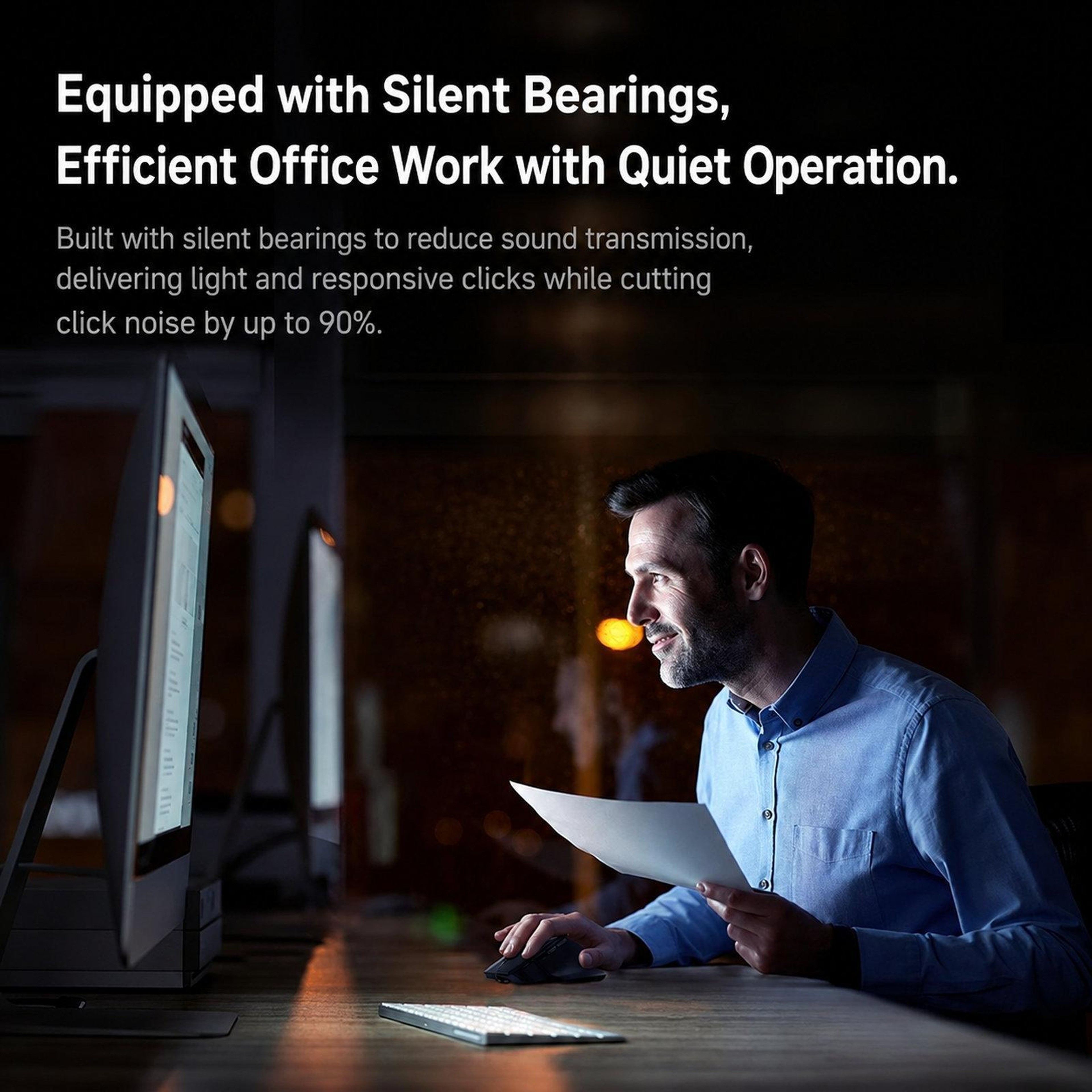 Wireless Ergonomic Mouse With TriMode Bluetooth And Silent Clicks 9