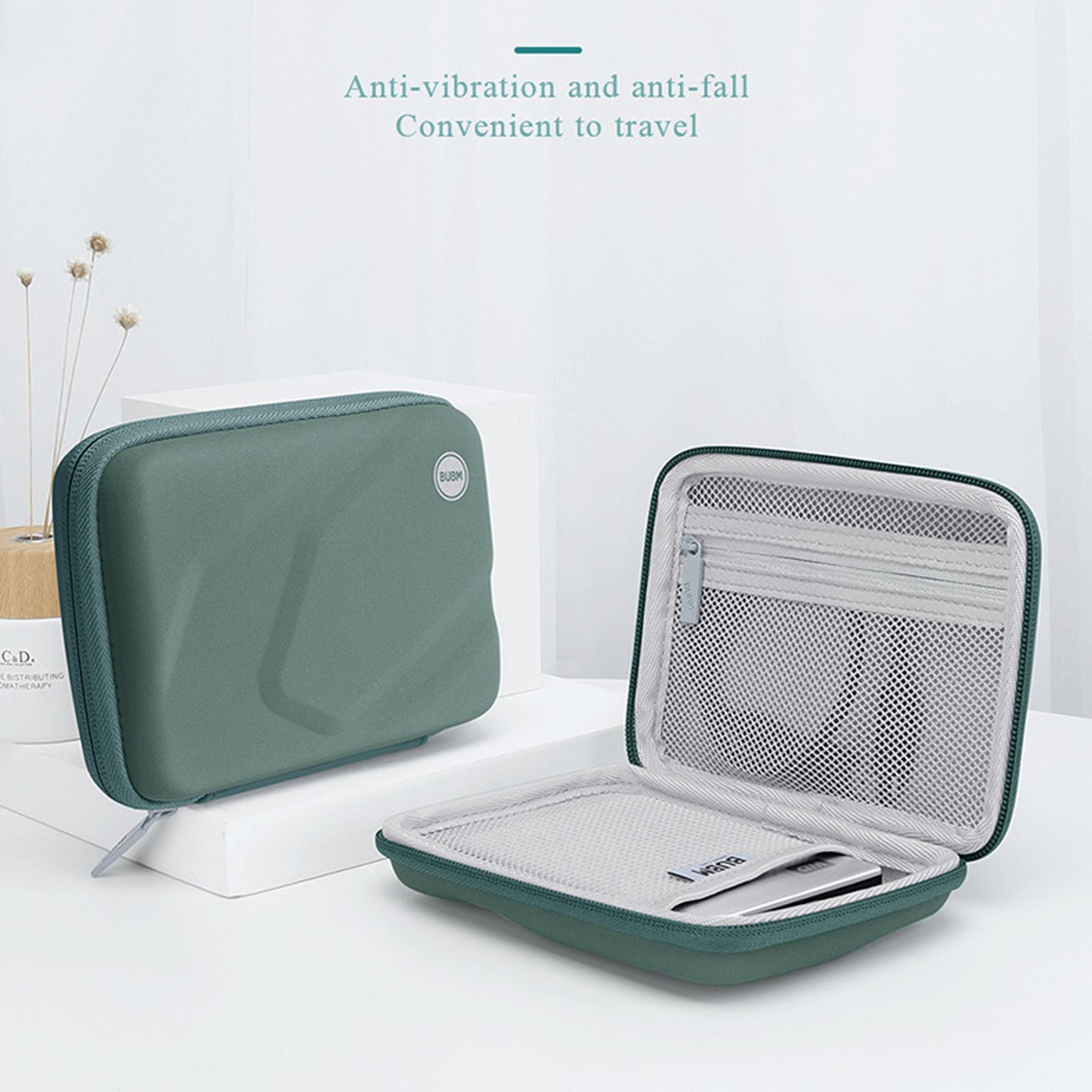 Portable Hard Drive Case With Shockproof EVA Shell And Cable Organizer 1