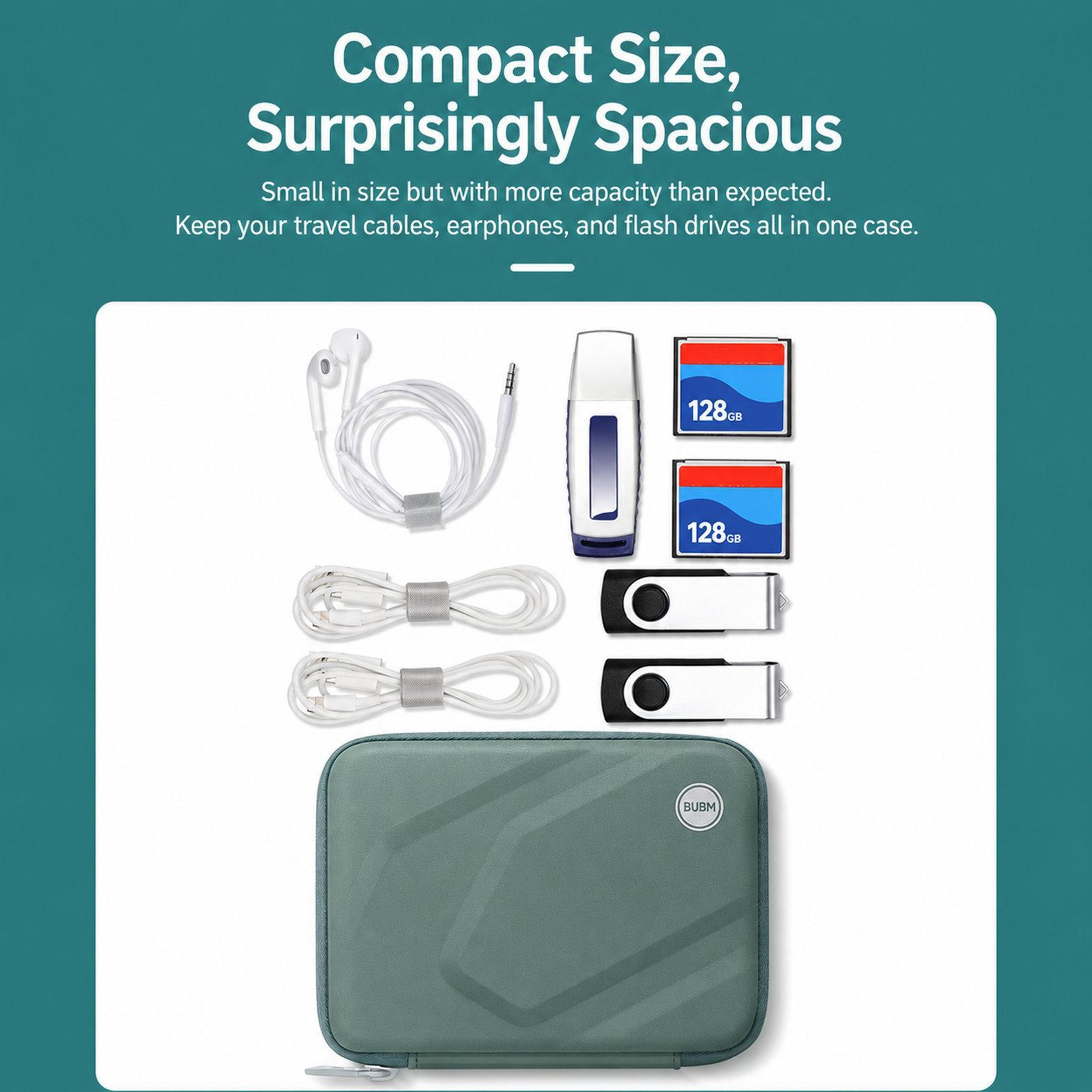 Portable Hard Drive Case With Shockproof EVA Shell And Cable Organizer 2