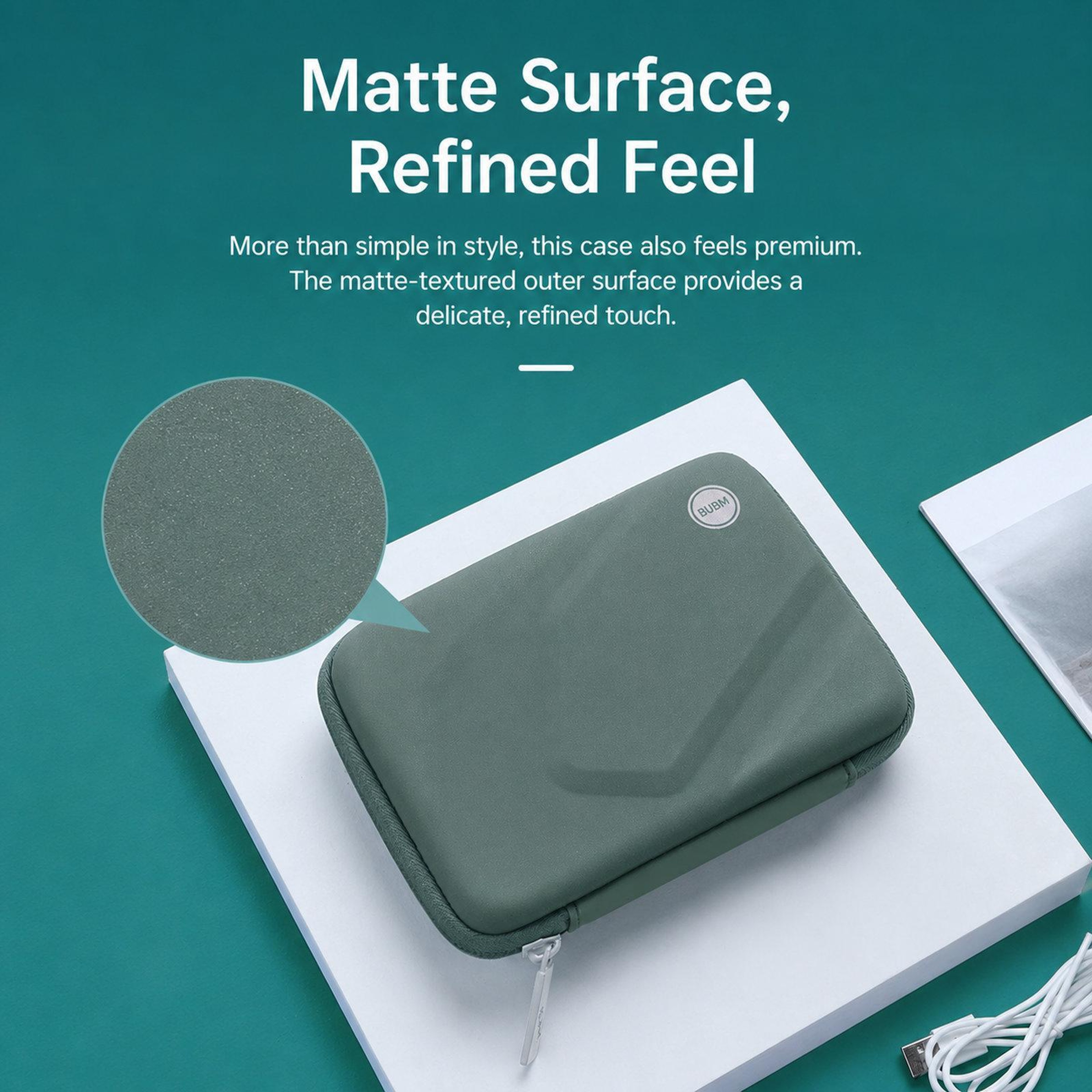Portable Hard Drive Case With Shockproof EVA Shell And Cable Organizer 3