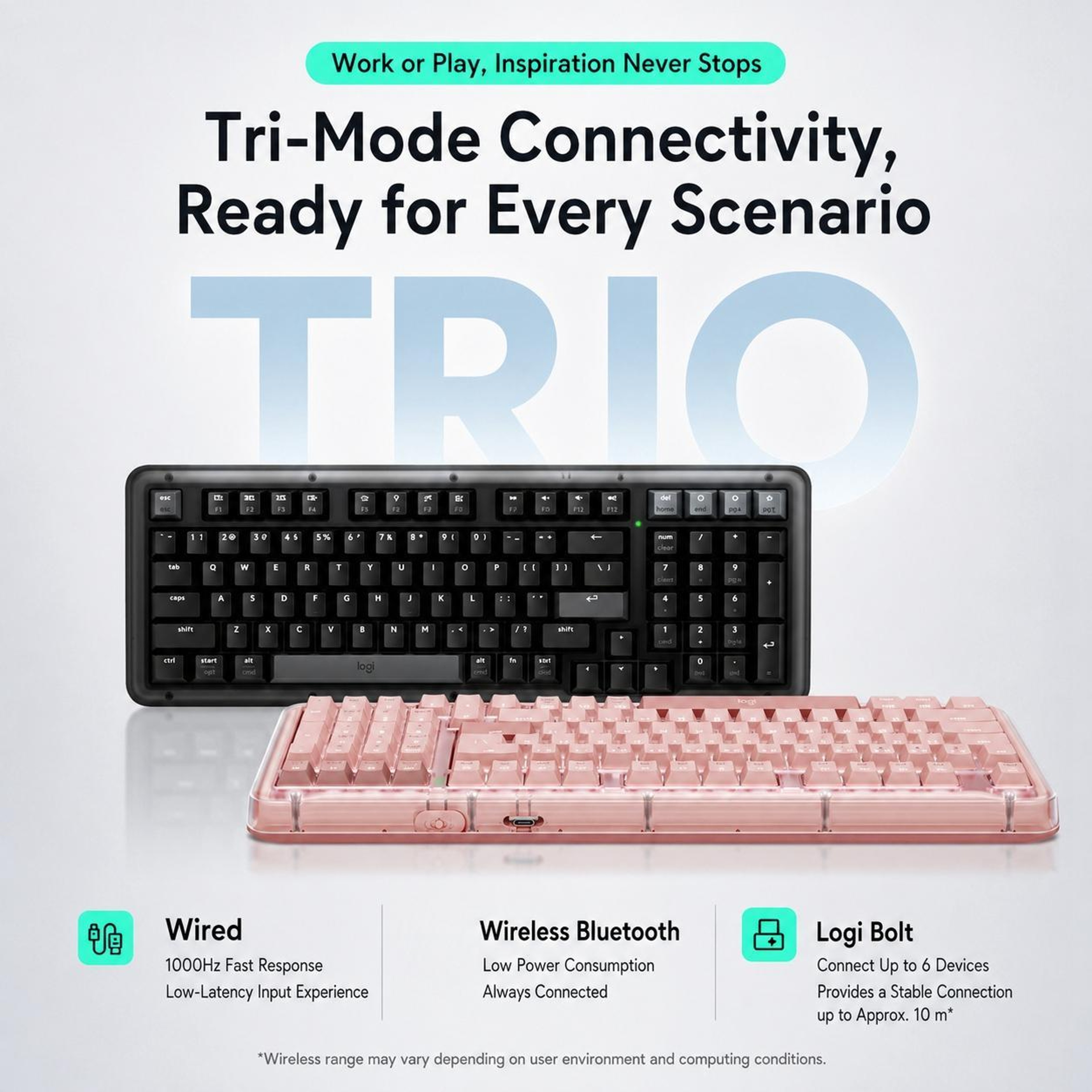 Tri-Mode Wireless Mechanical Keyboard with Hot-Swappable Switches and Backlighting – view 7