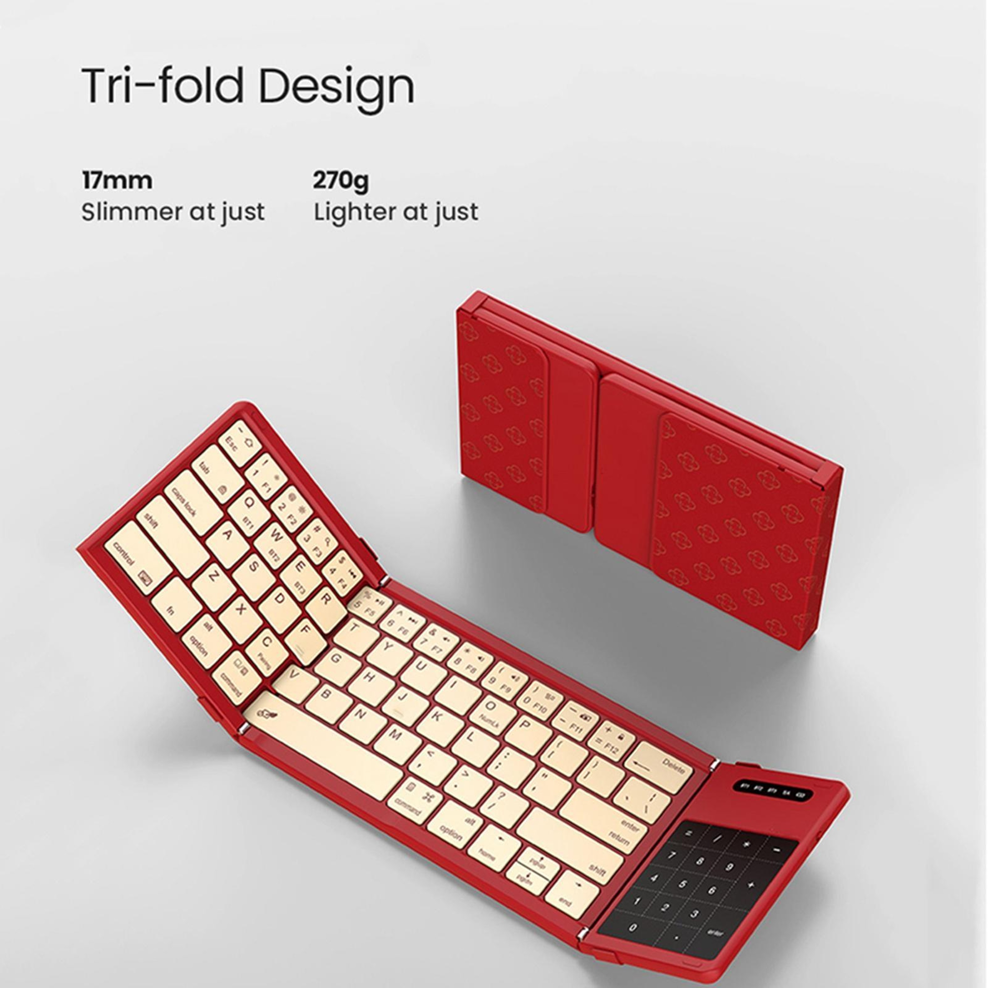 Wireless Folding Keyboard with Touchpad and Fortune Pattern Design – view 7
