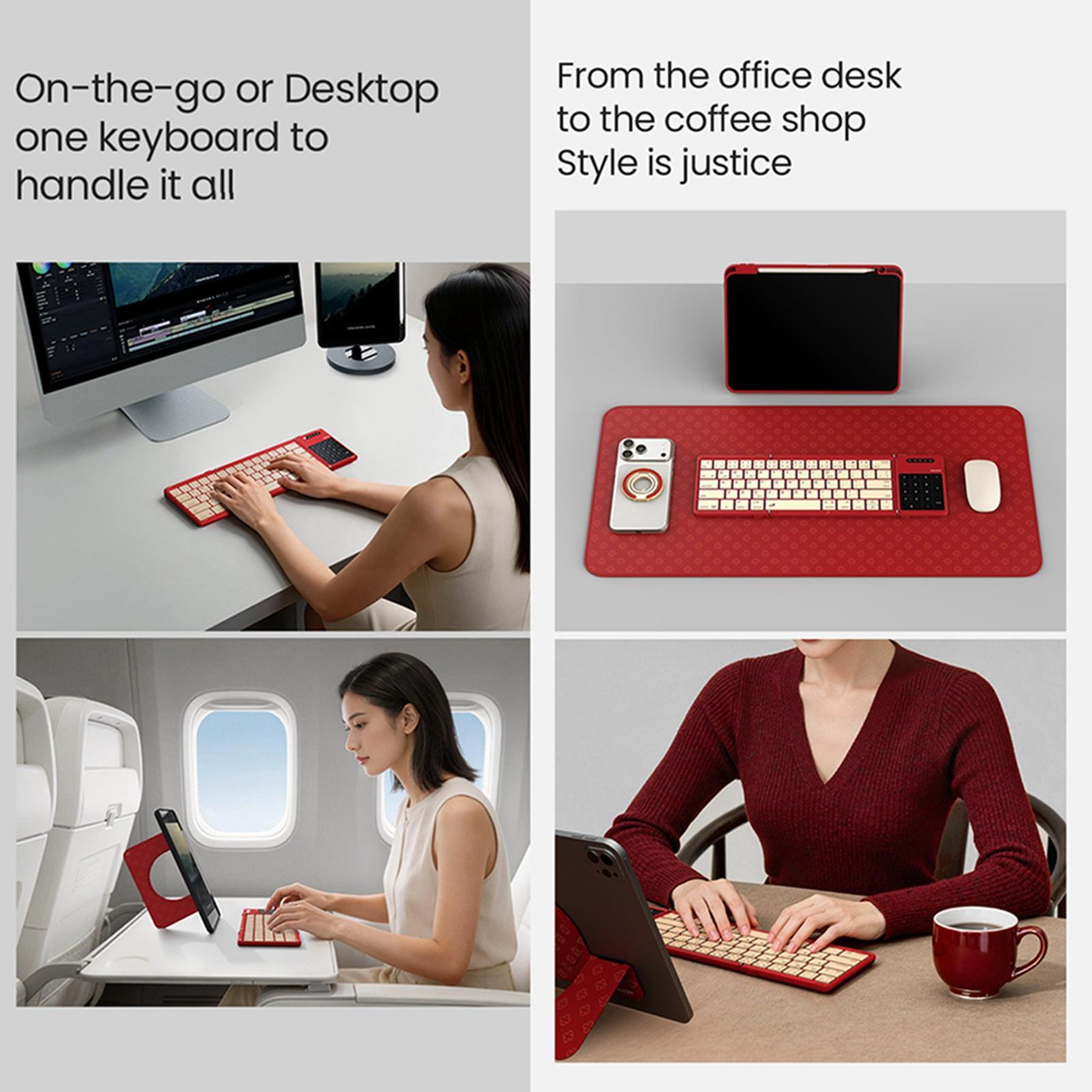 Wireless Folding Keyboard with Touchpad and Fortune Pattern Design – view 9