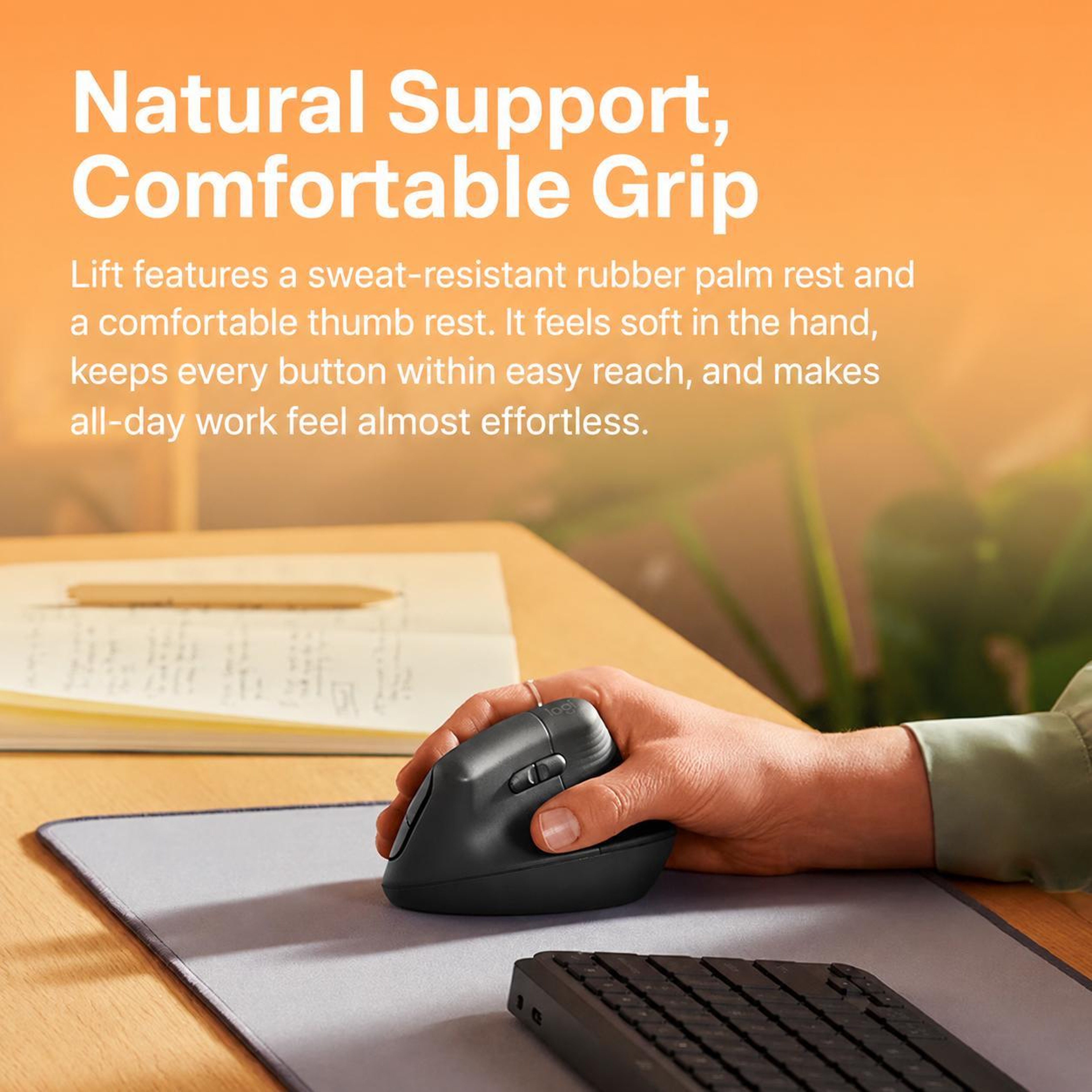 Wireless Ergonomic Keyboard And Mouse Set With Cushioned Palm Rest 9