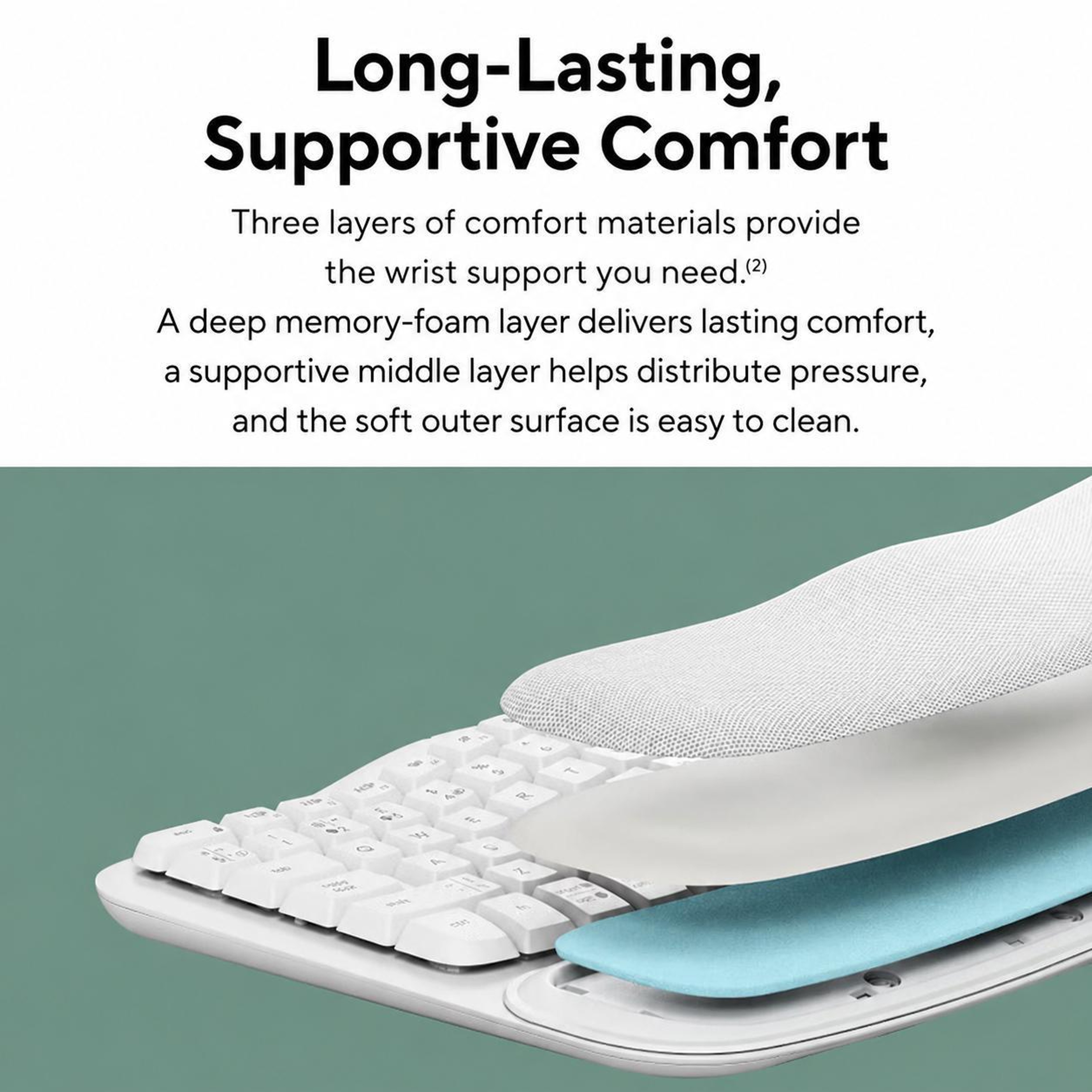 Wireless Ergonomic Keyboard And Mouse Set With Cushioned Palm Rest 3