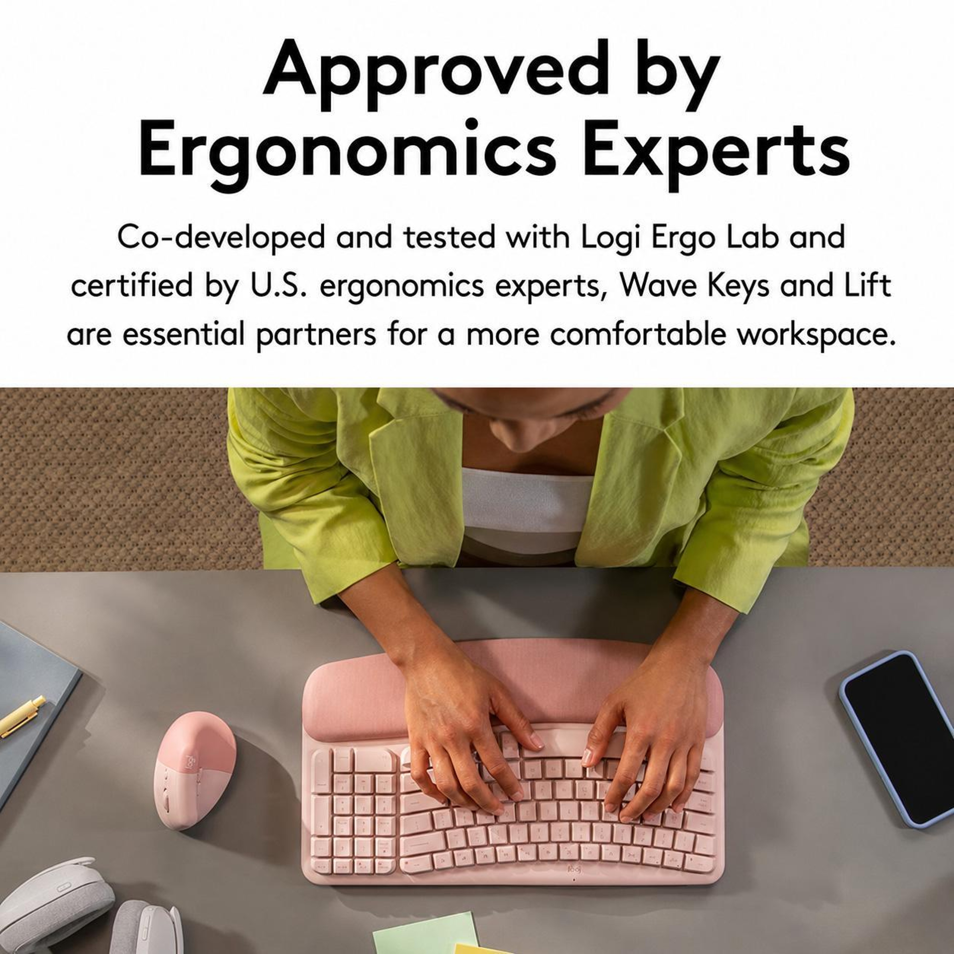 Wireless Ergonomic Keyboard And Mouse Set With Cushioned Palm Rest 4
