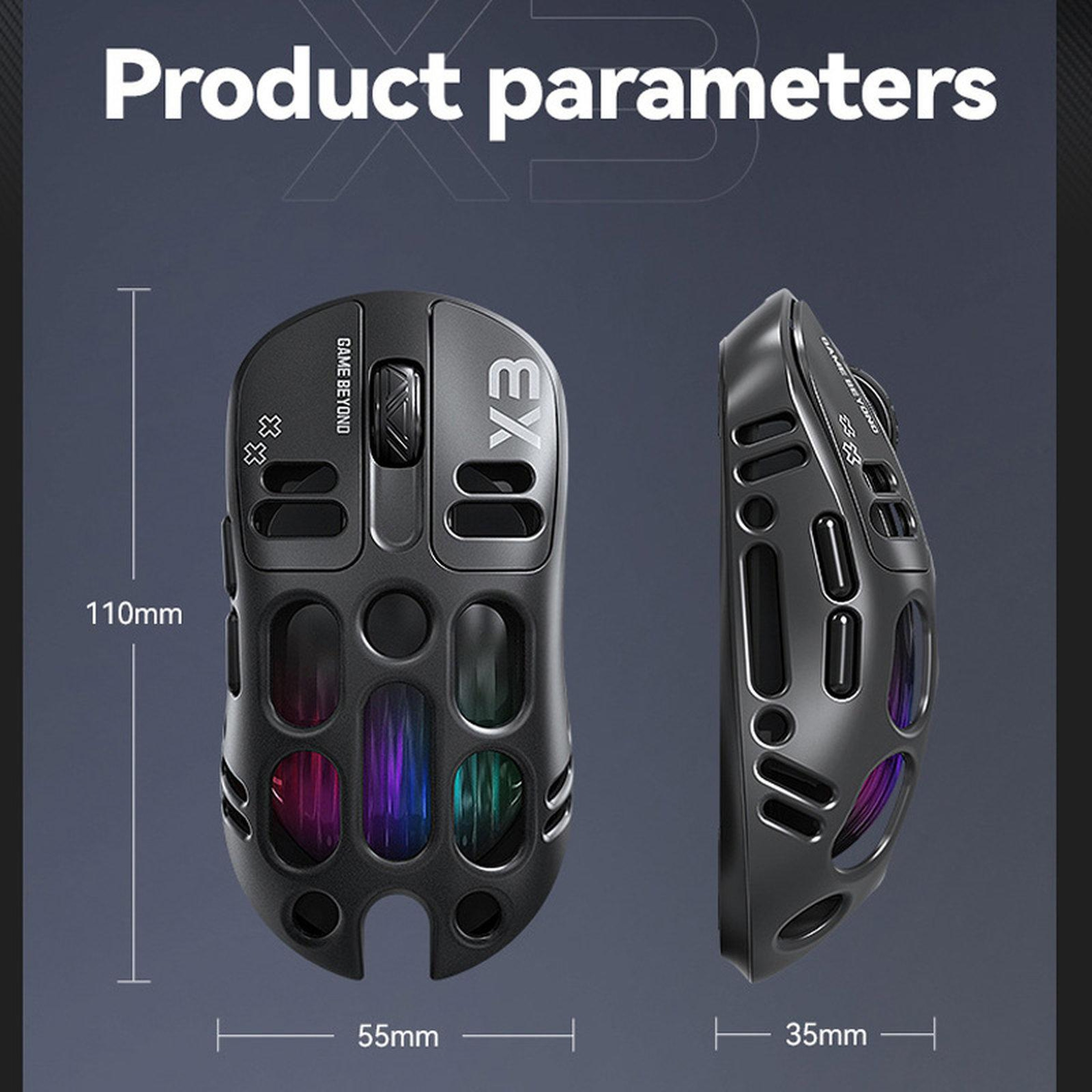 X3 TriMode Wireless Gaming Mouse With 8000 DPI And Lightweight Honeycomb Design 2