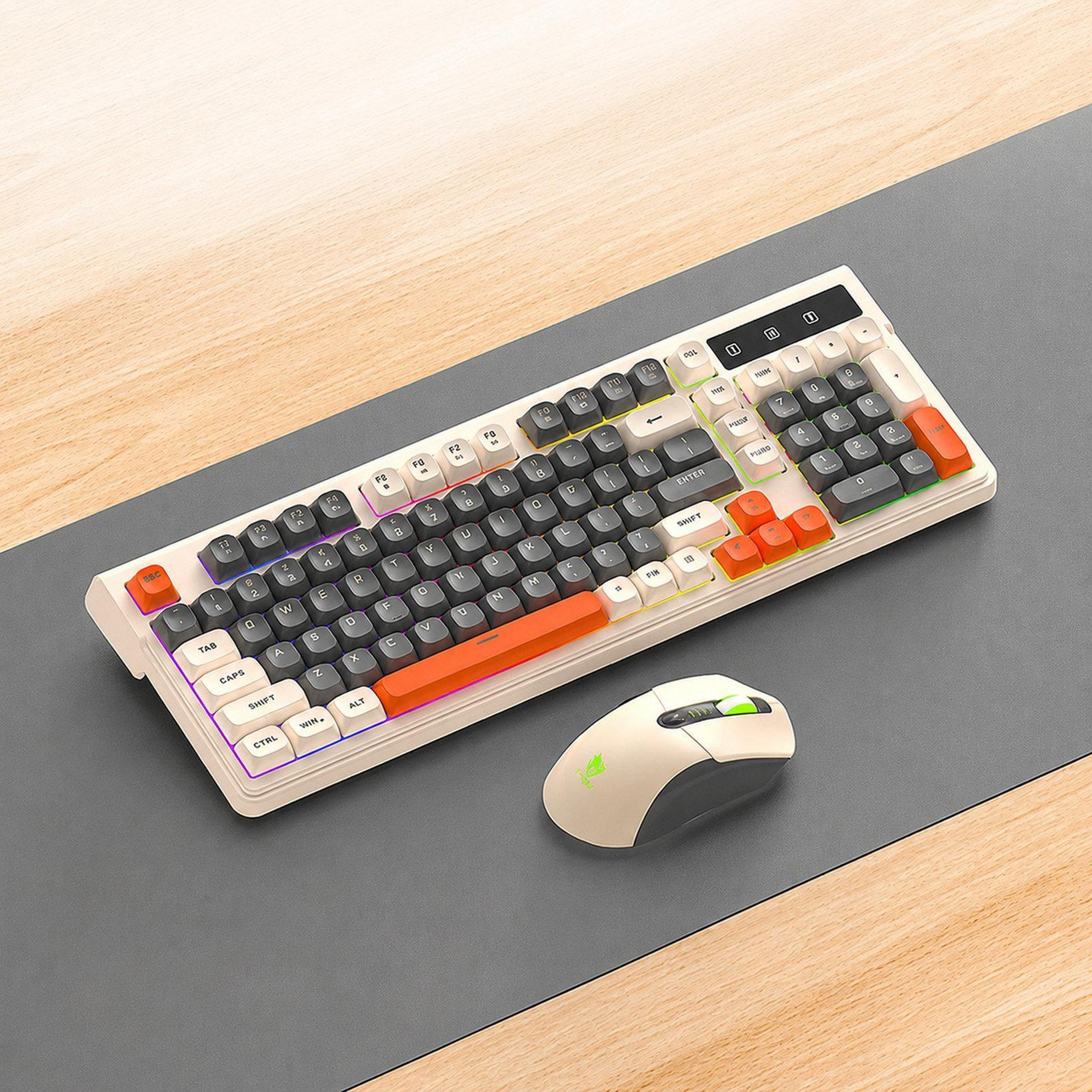 Rechargeable Wireless Keyboard And Mouse Combo With Bluetooth And Backlit 98Key Design 14