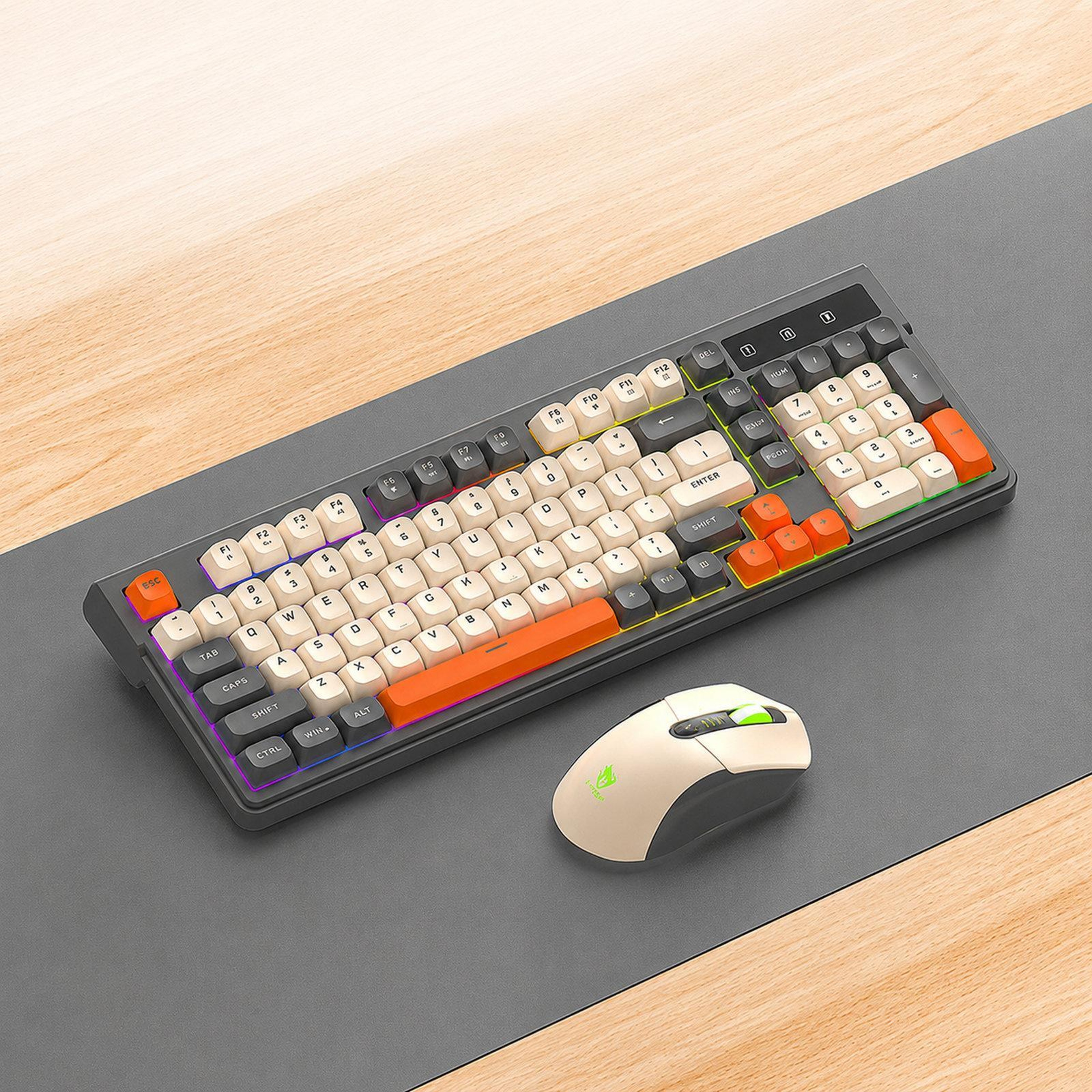 Rechargeable Wireless Keyboard And Mouse Combo With Bluetooth And Backlit 98Key Design 13