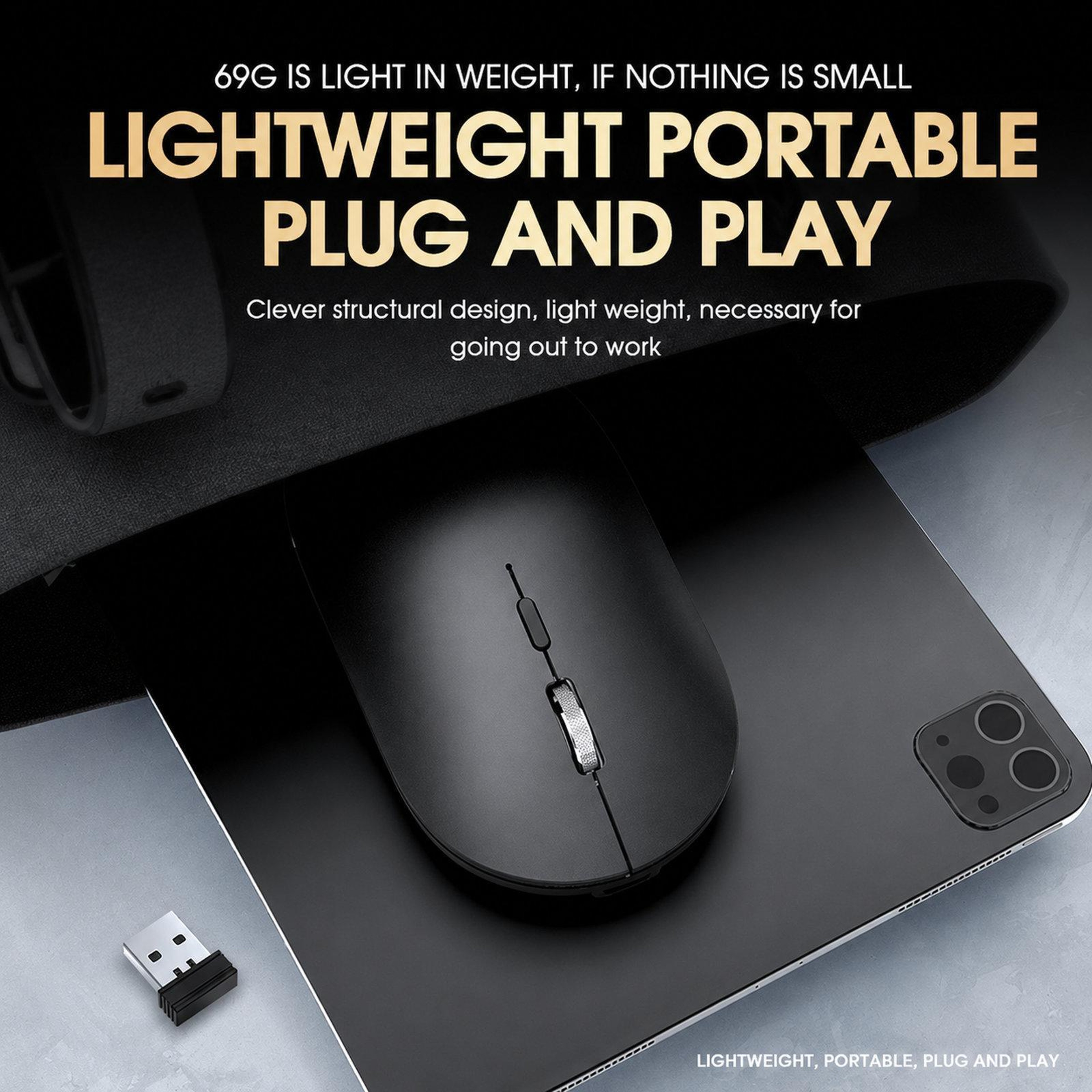Dual Mode Wireless Bluetooth Mouse with Silent Clicks and USB-C Rechargeable Battery – view 11